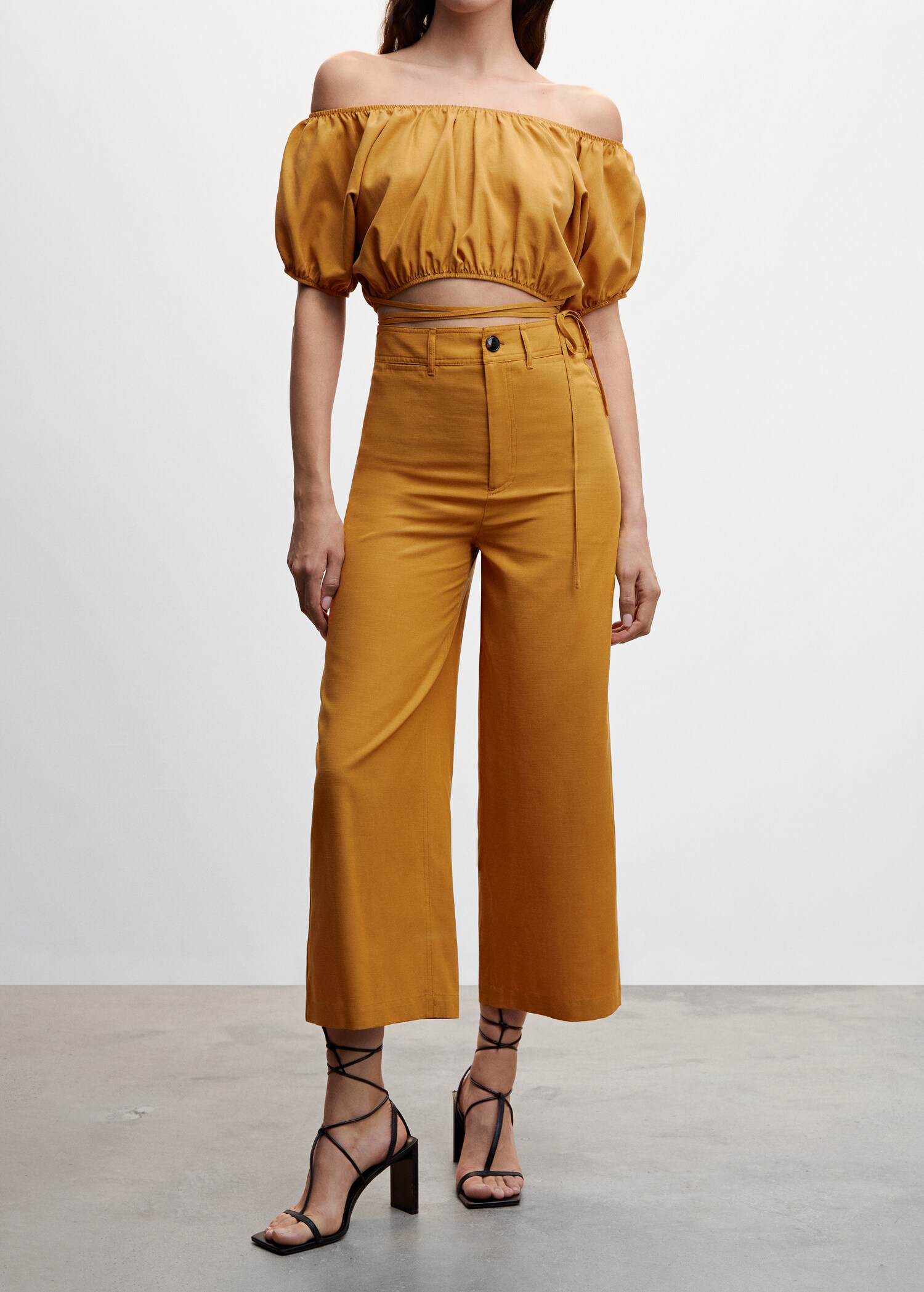 High-waist crop trousers - Medium plane