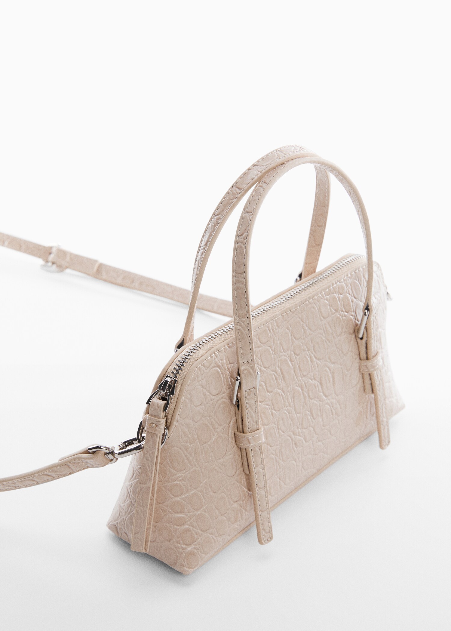 Bolso doble asa efecto cocodrilo - Plano medio