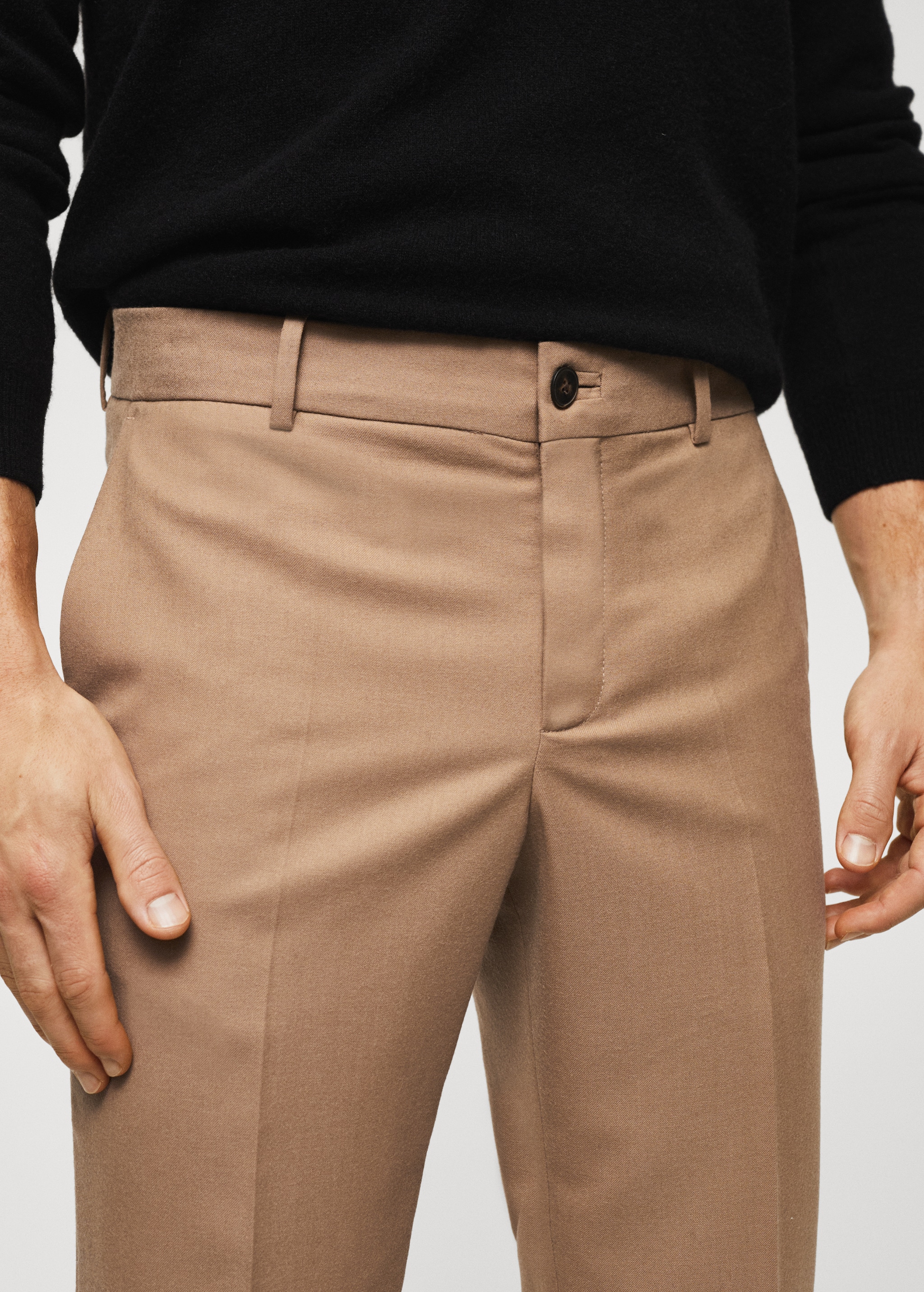 Slim-fit wool trousers - Details of the article 1
