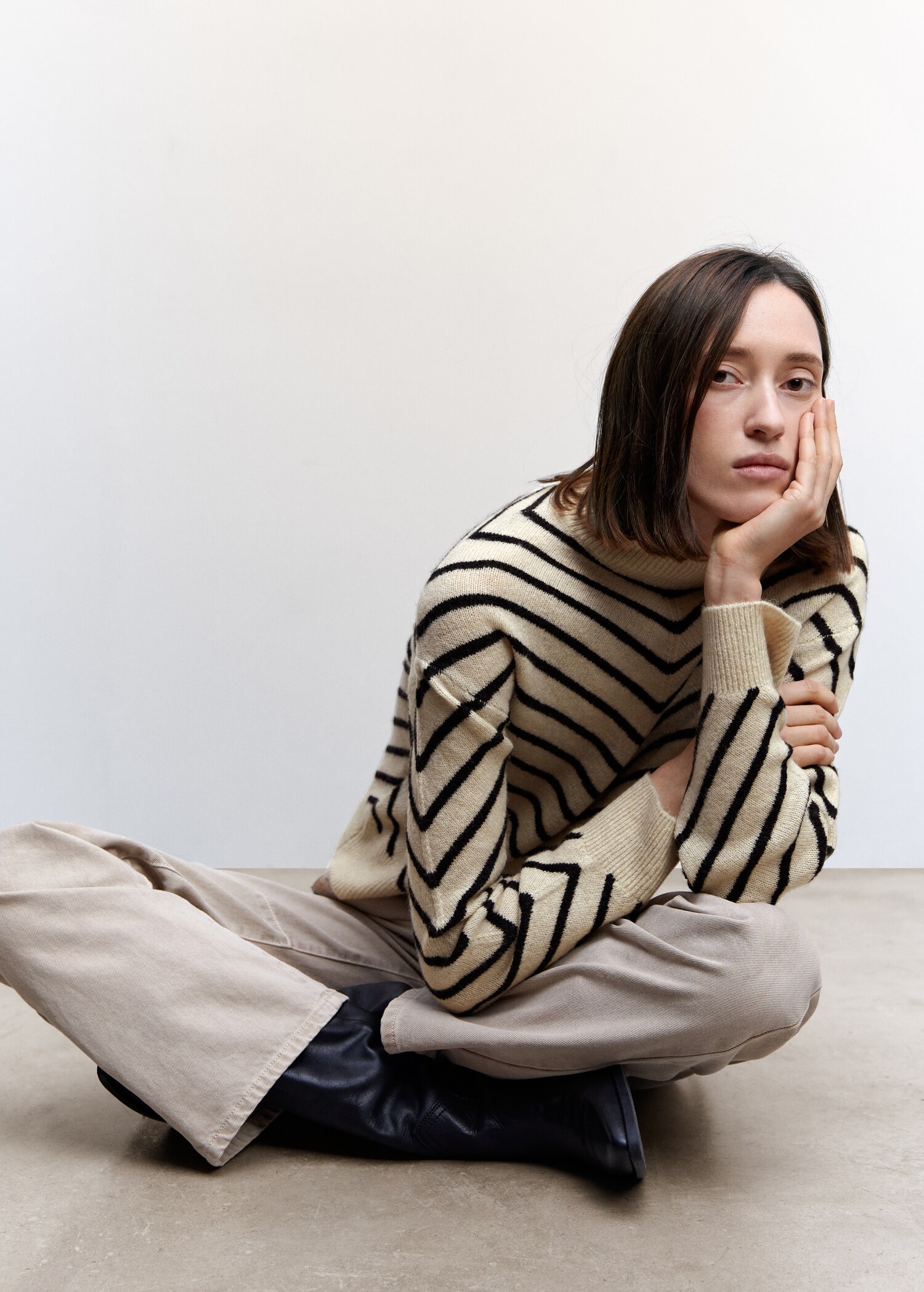 Perkins-neck stripe-print sweater  - Details of the article 2
