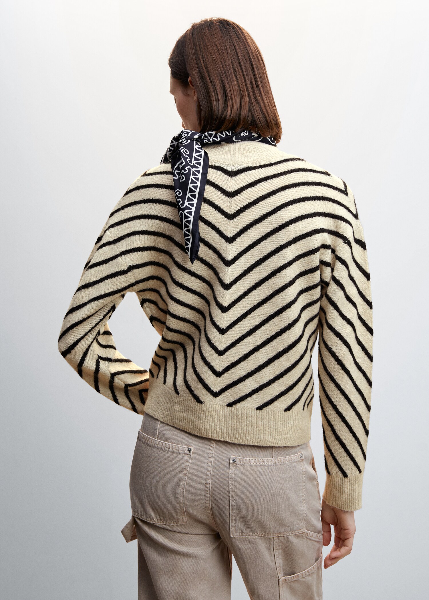 Perkins-neck stripe-print sweater  - Reverse of the article