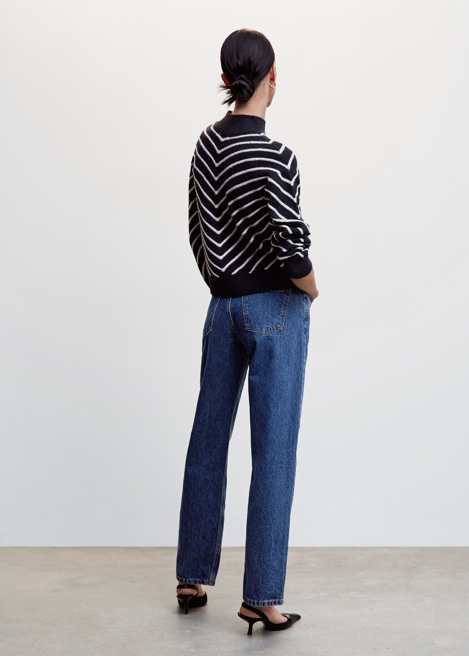 Perkins-neck stripe-print sweater  - Reverse of the article