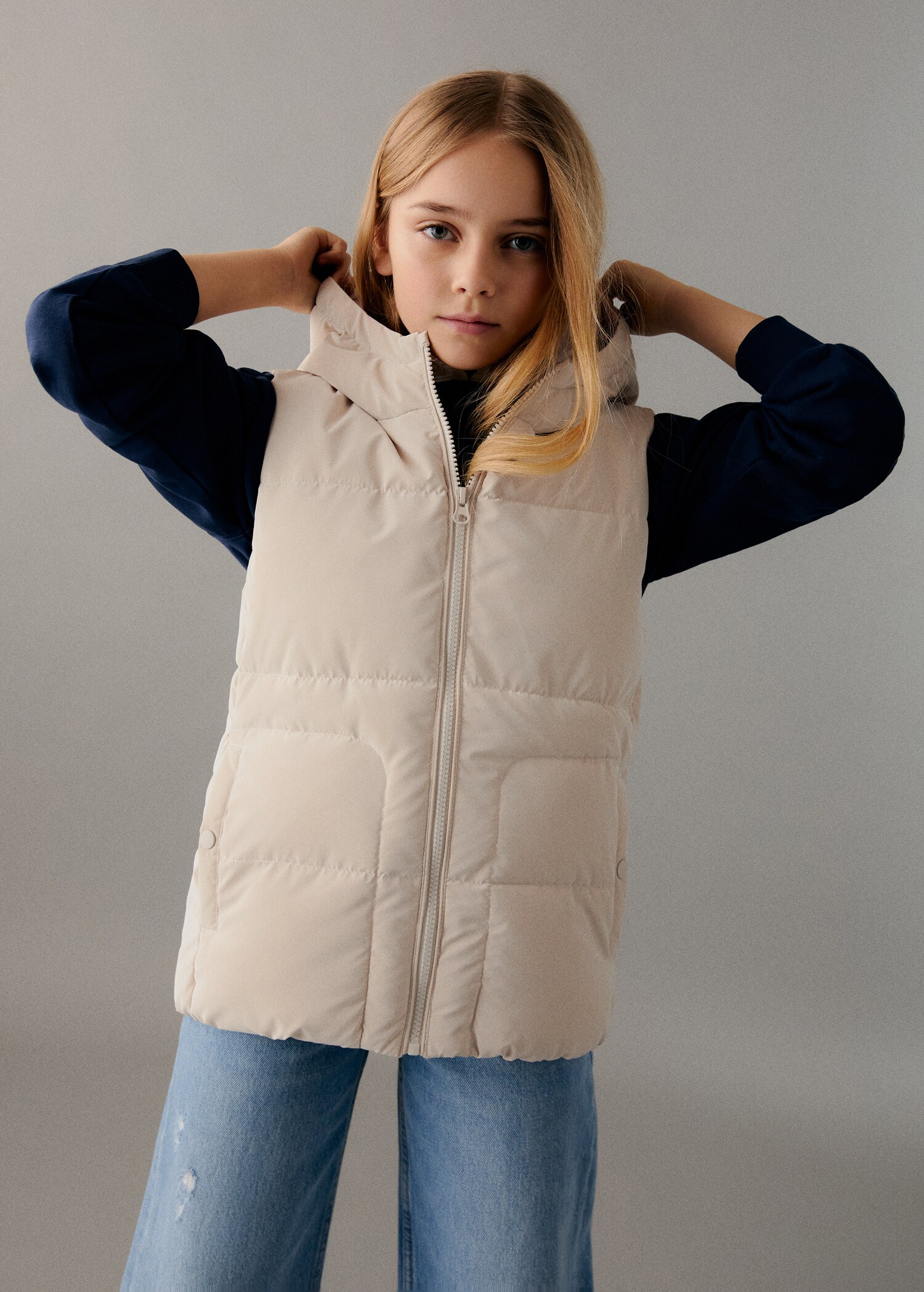 Bodywarmer met capuchon - Middenvlak