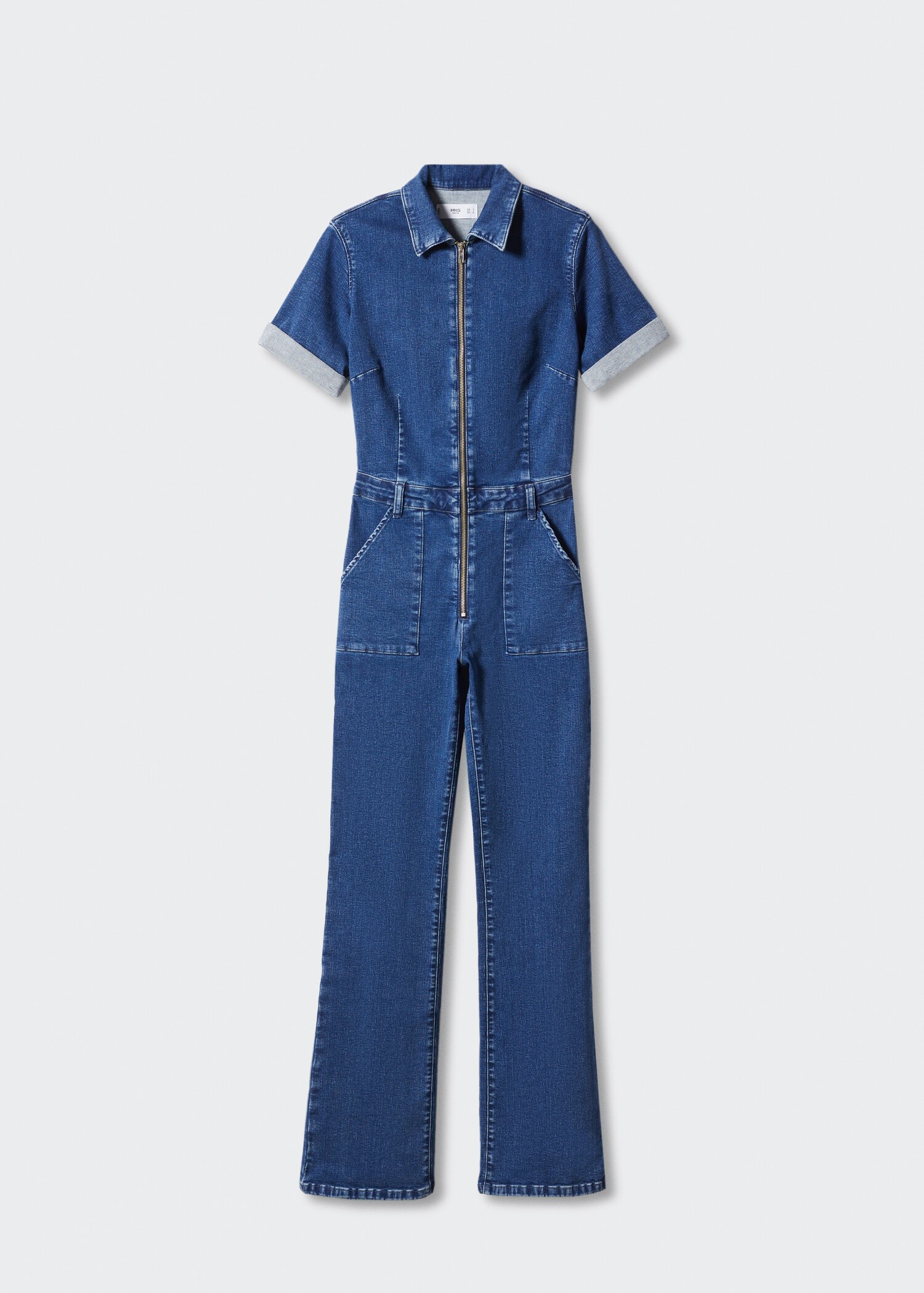 Denim zipper jumpsuit - Article without model