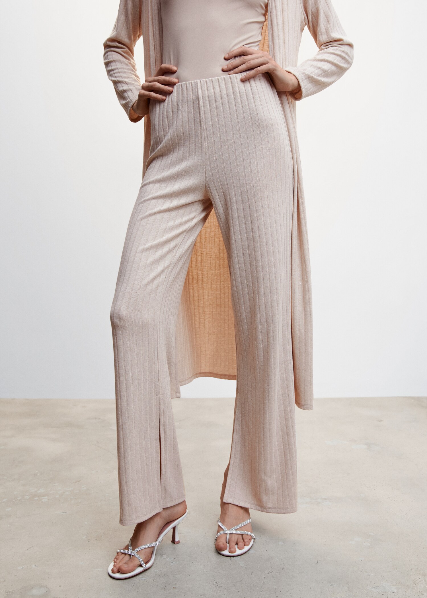 Ribbed knit trousers - Medium plane