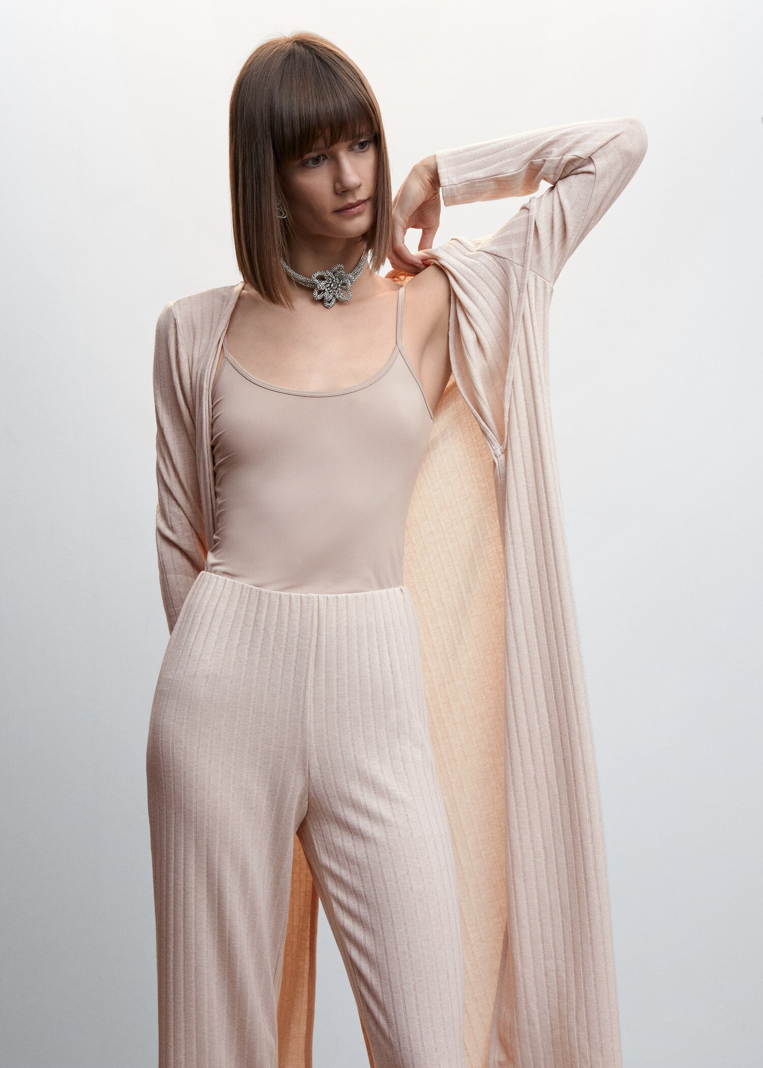 Ribbed knit trousers - Details of the article 1