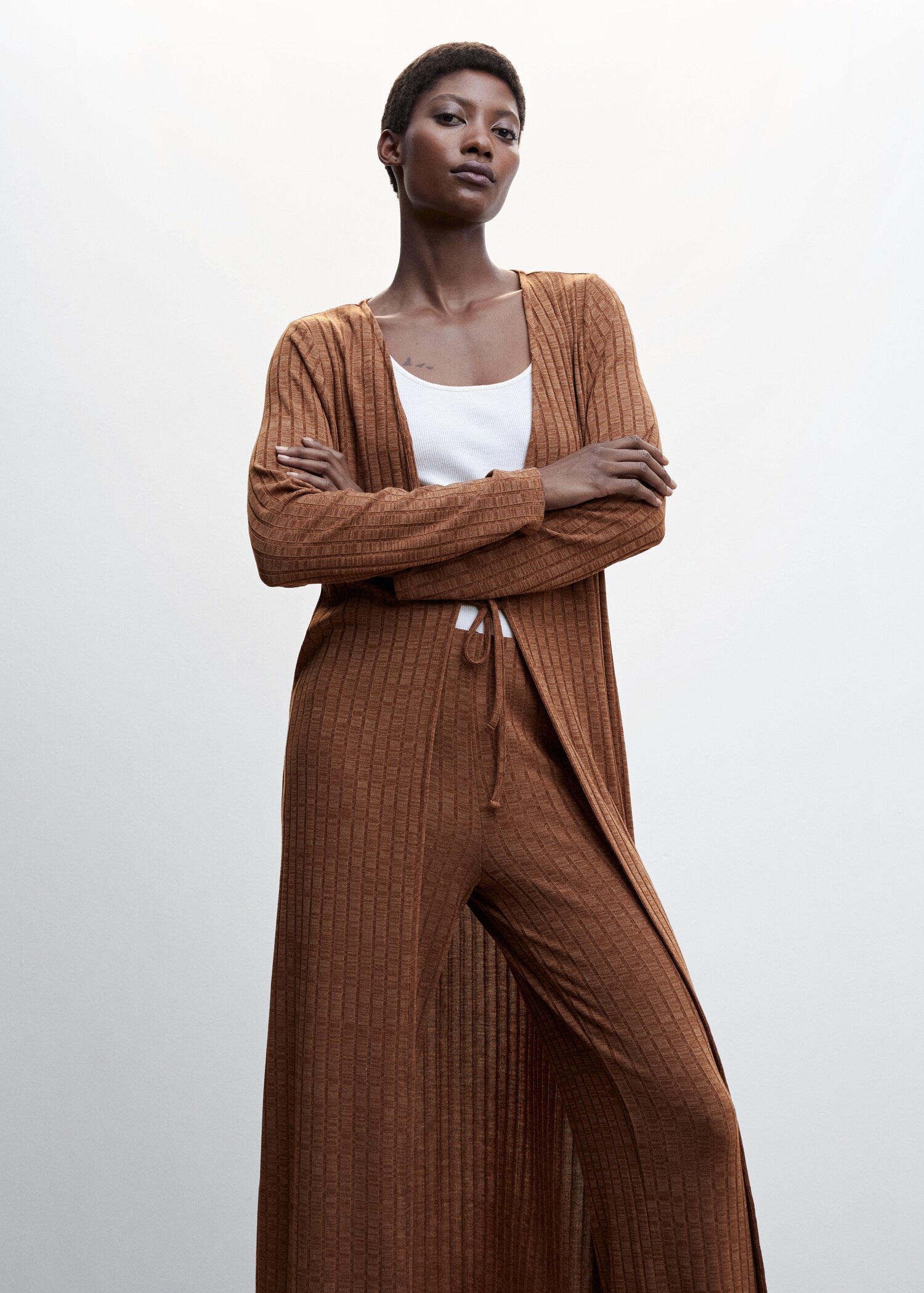 Ribbed knit trousers - Details of the article 1