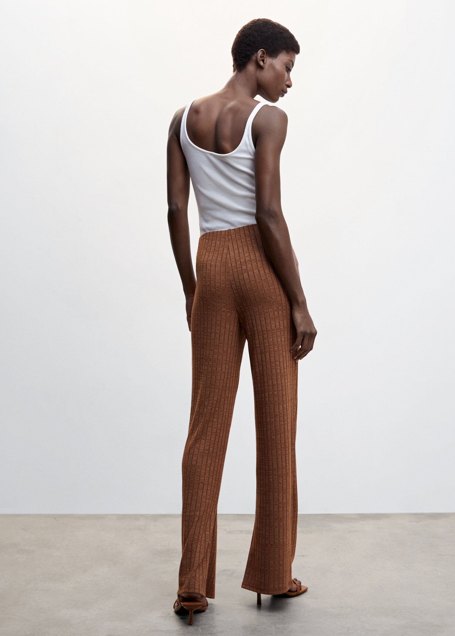 Ribbed knit trousers - Reverse of the article