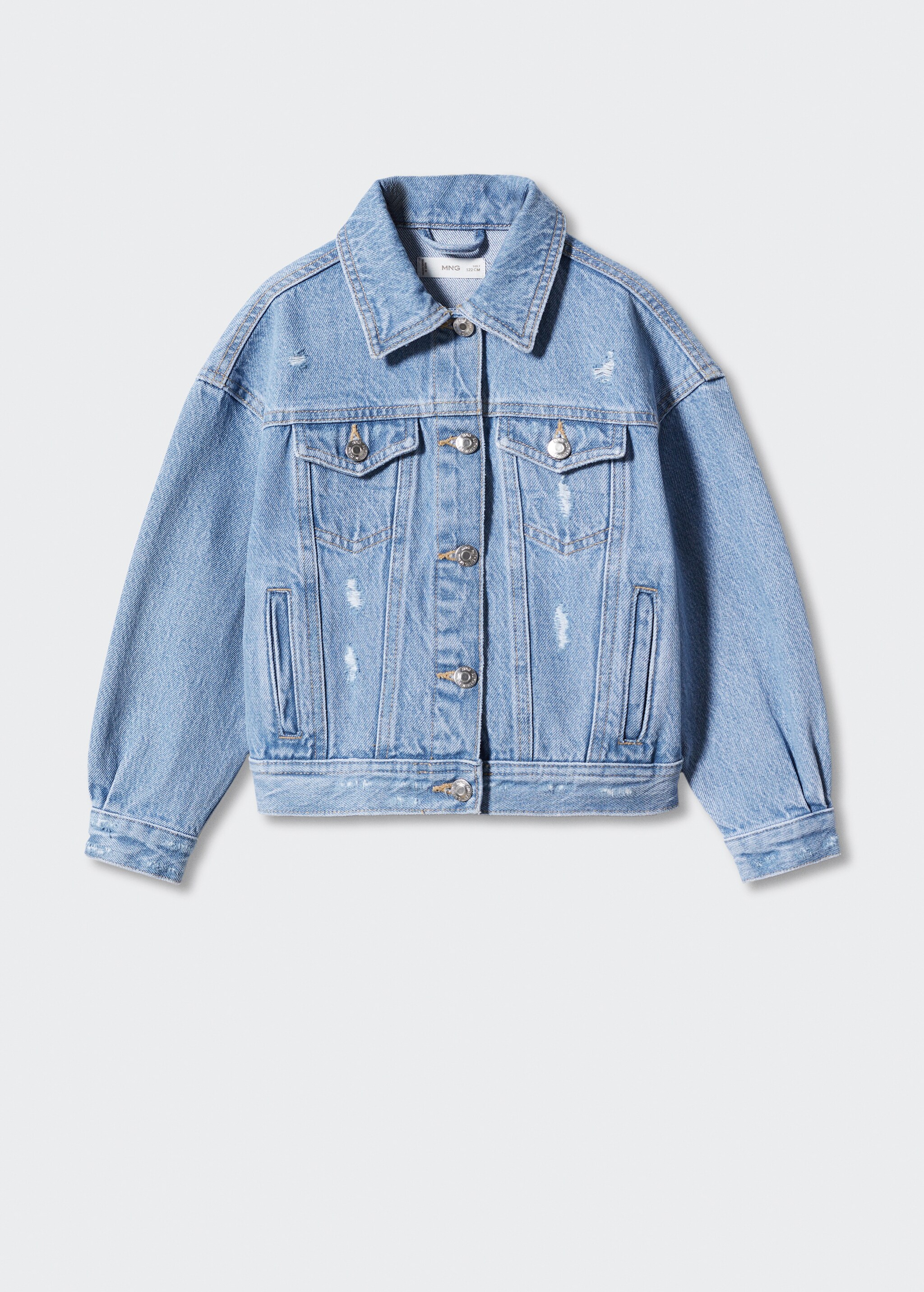 Denim jacket with decorative rips - Article without model