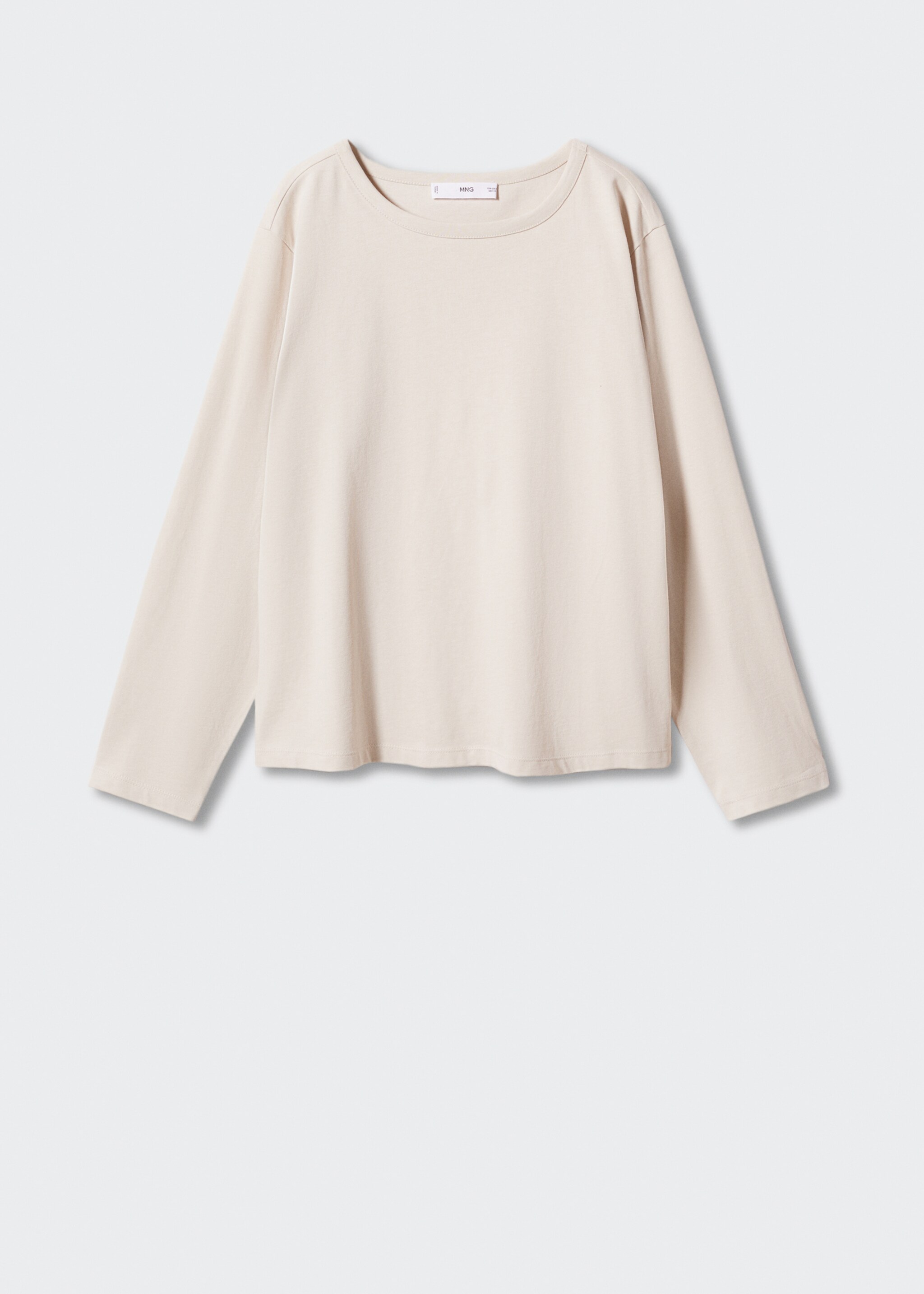 Rounded neck cotton t-shirt - Article without model, Light/Pastel Grey. Ref: 47082509-00.