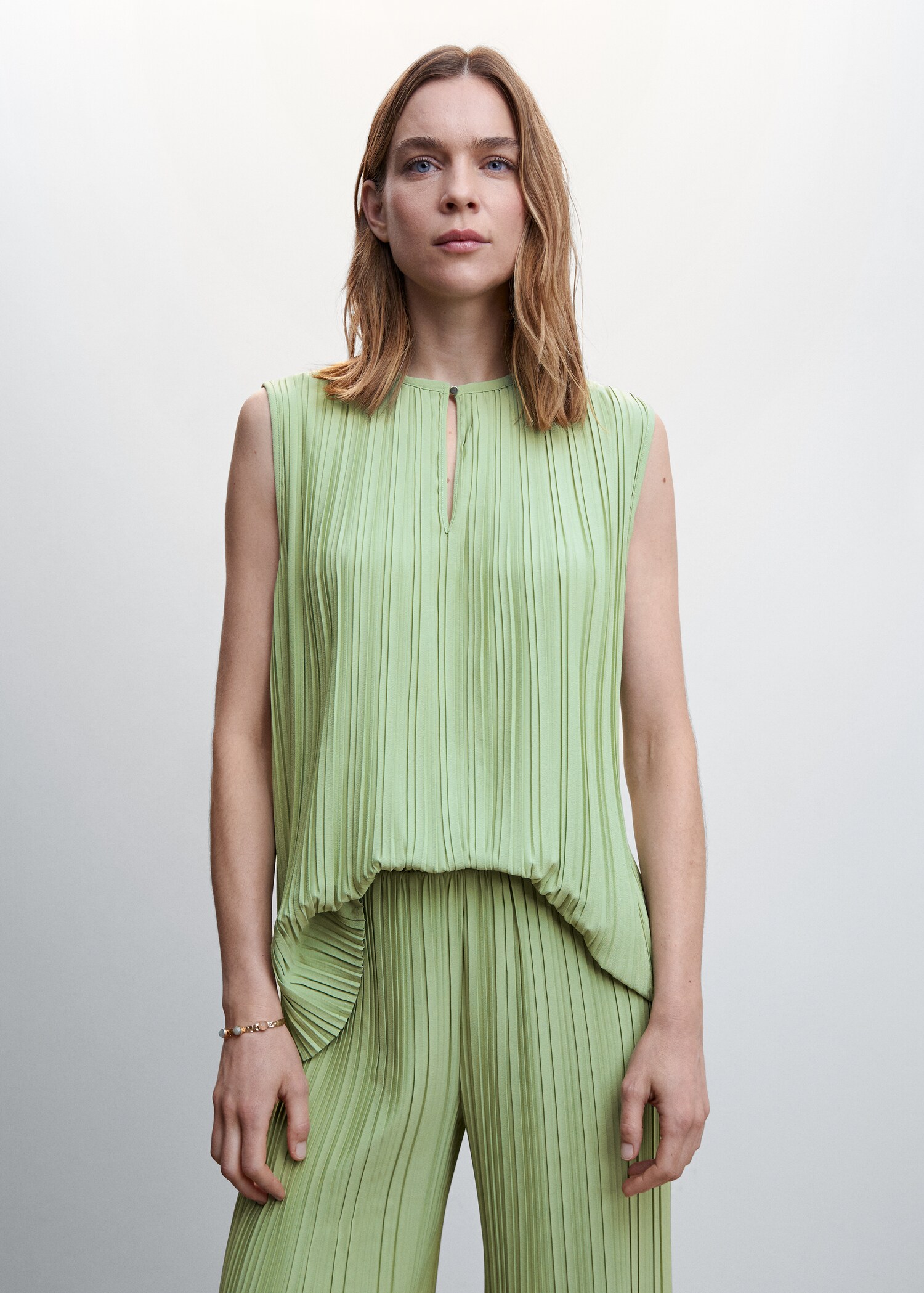 Pleated wideleg pants - Details of the article 1