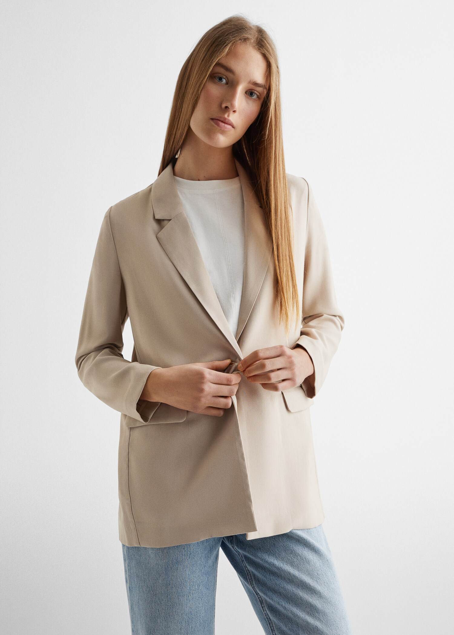 Slim-fit suit blazer - Medium plane