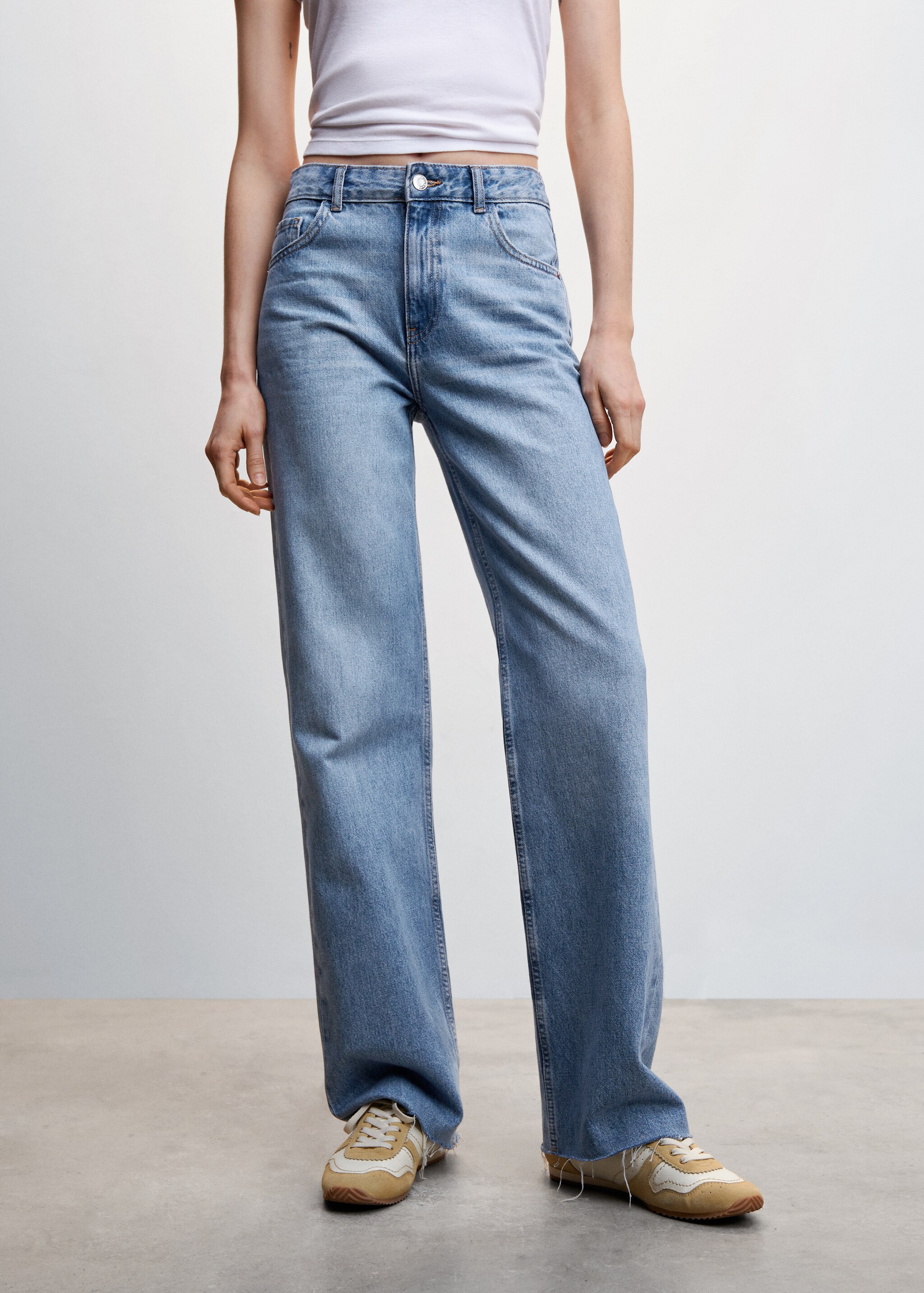 Wideleg-Jeans mit mittlerer Bundhöhe - Mittlere Ansicht