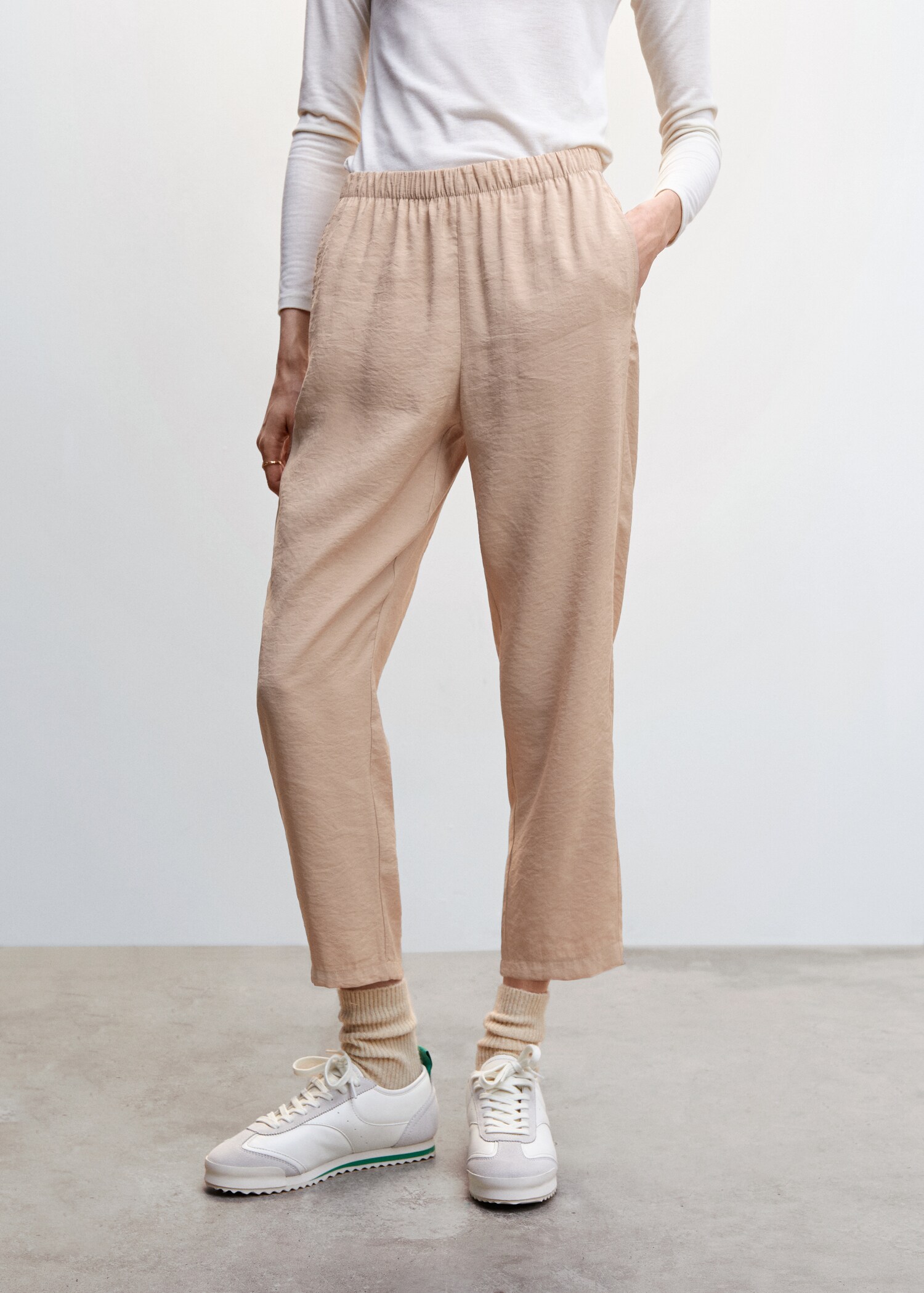Drawstring waist modal pants - Medium plane