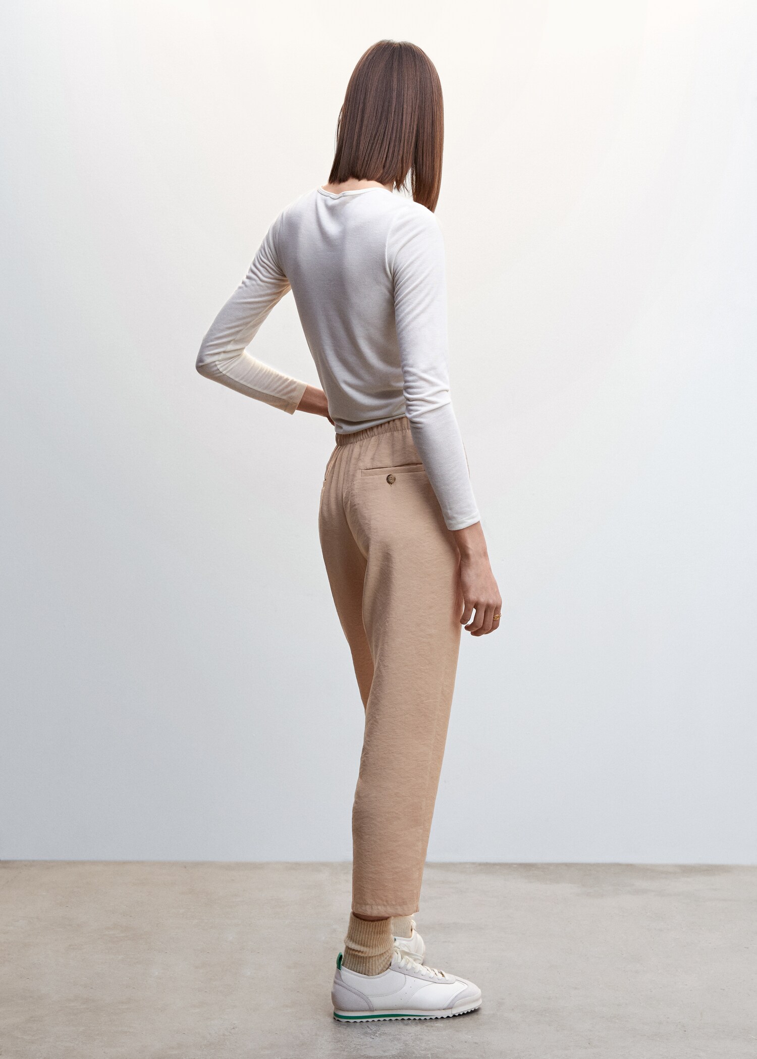 Drawstring waist modal pants - Reverse of the article