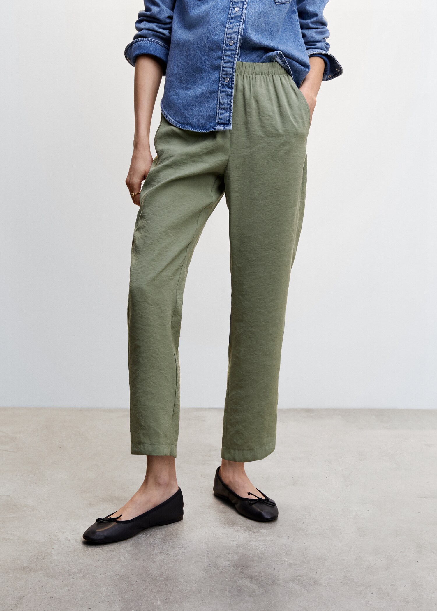 Drawstring waist modal pants - Medium plane