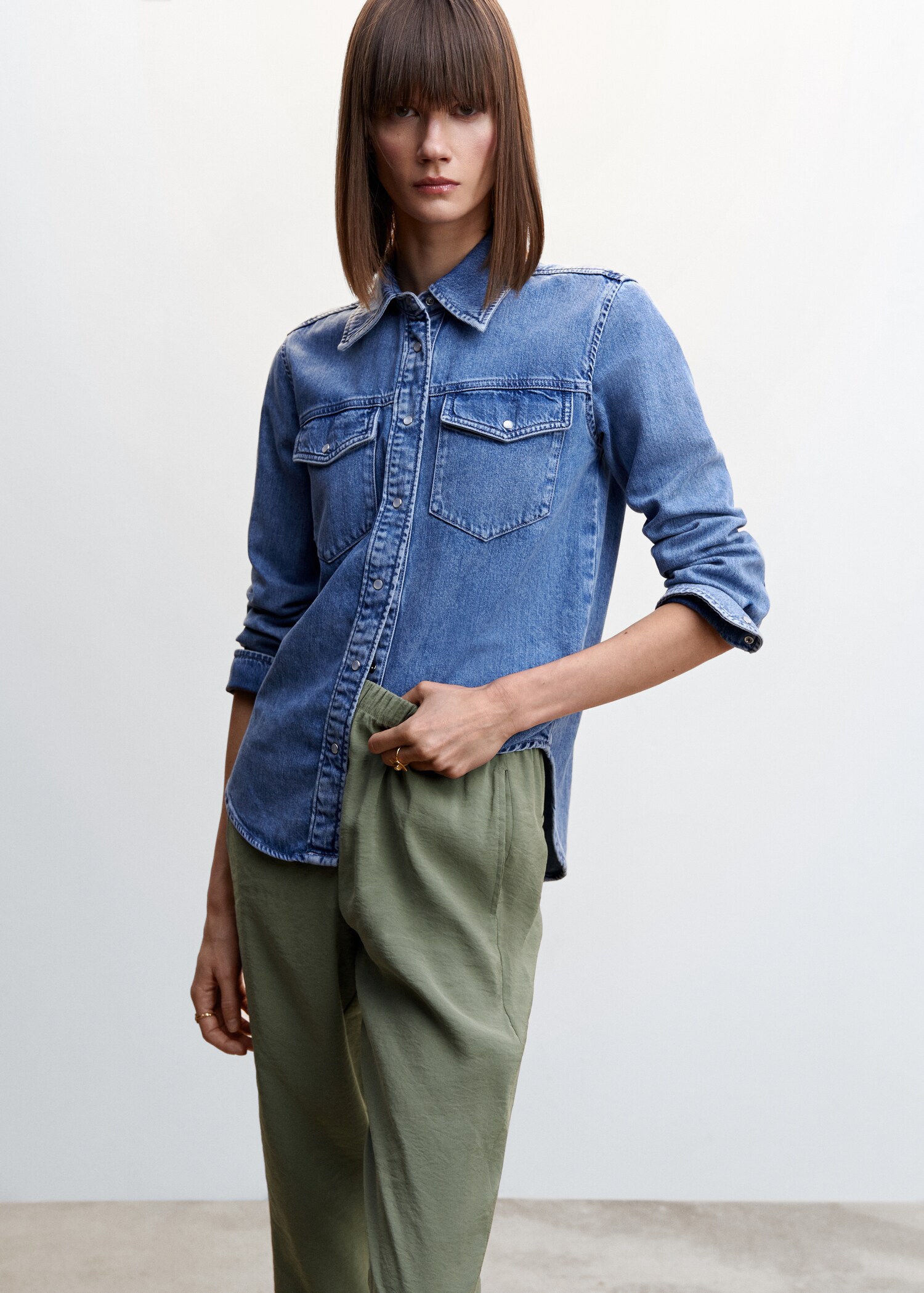 Drawstring waist modal pants - Details of the article 1