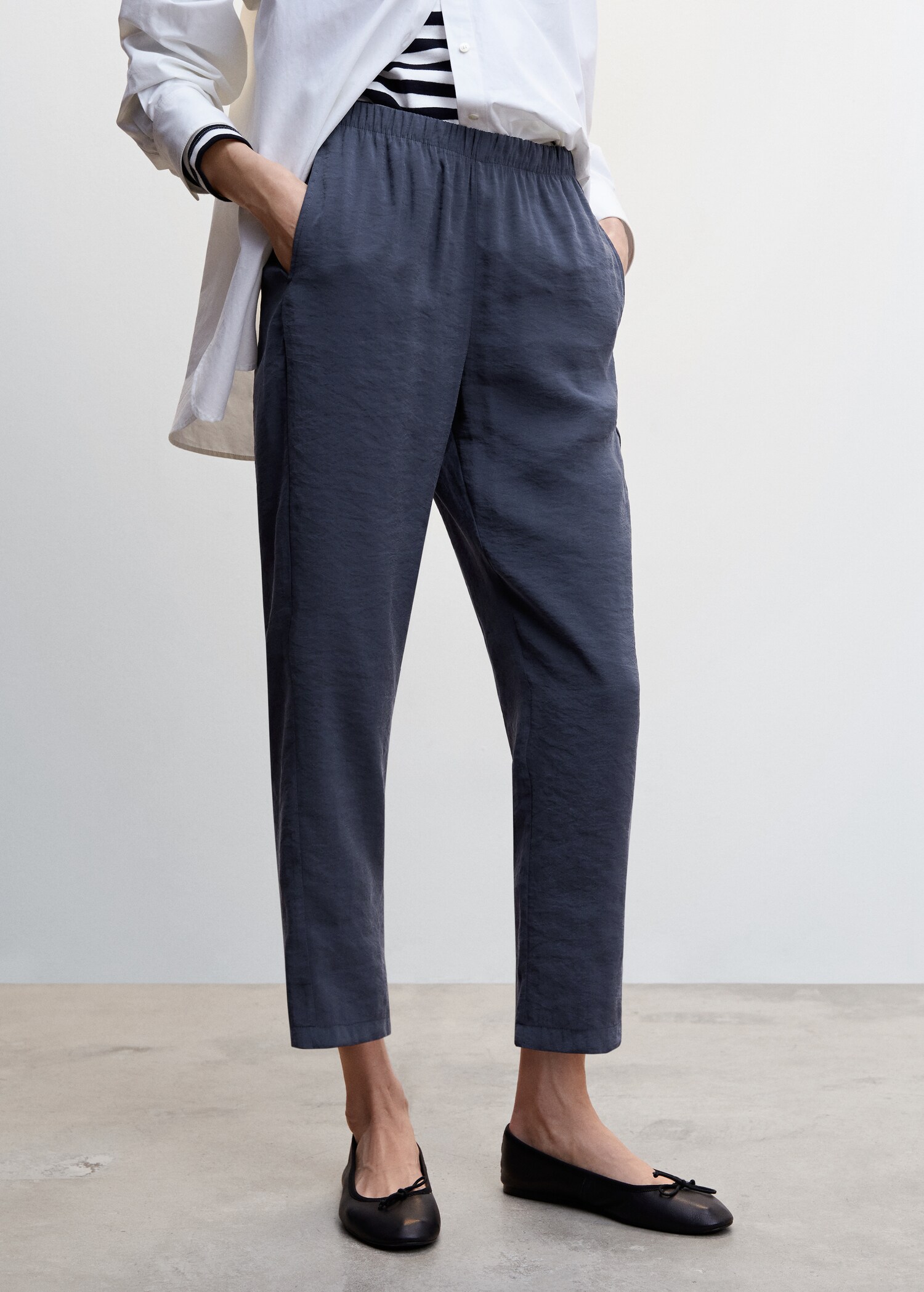Drawstring waist modal pants - Medium plane
