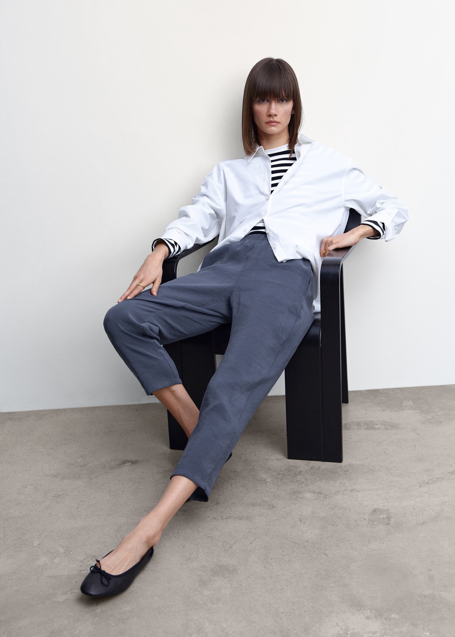 Drawstring waist modal pants - Details of the article 2