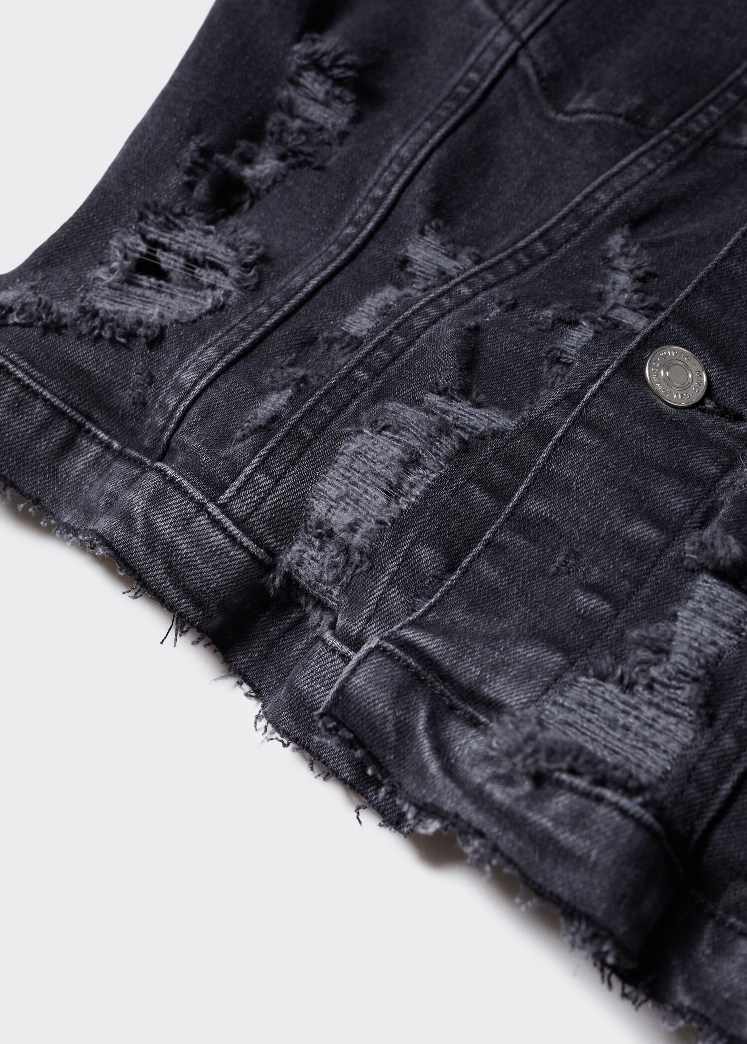 Blouson jean bords effilochés - Détail de l'article 8