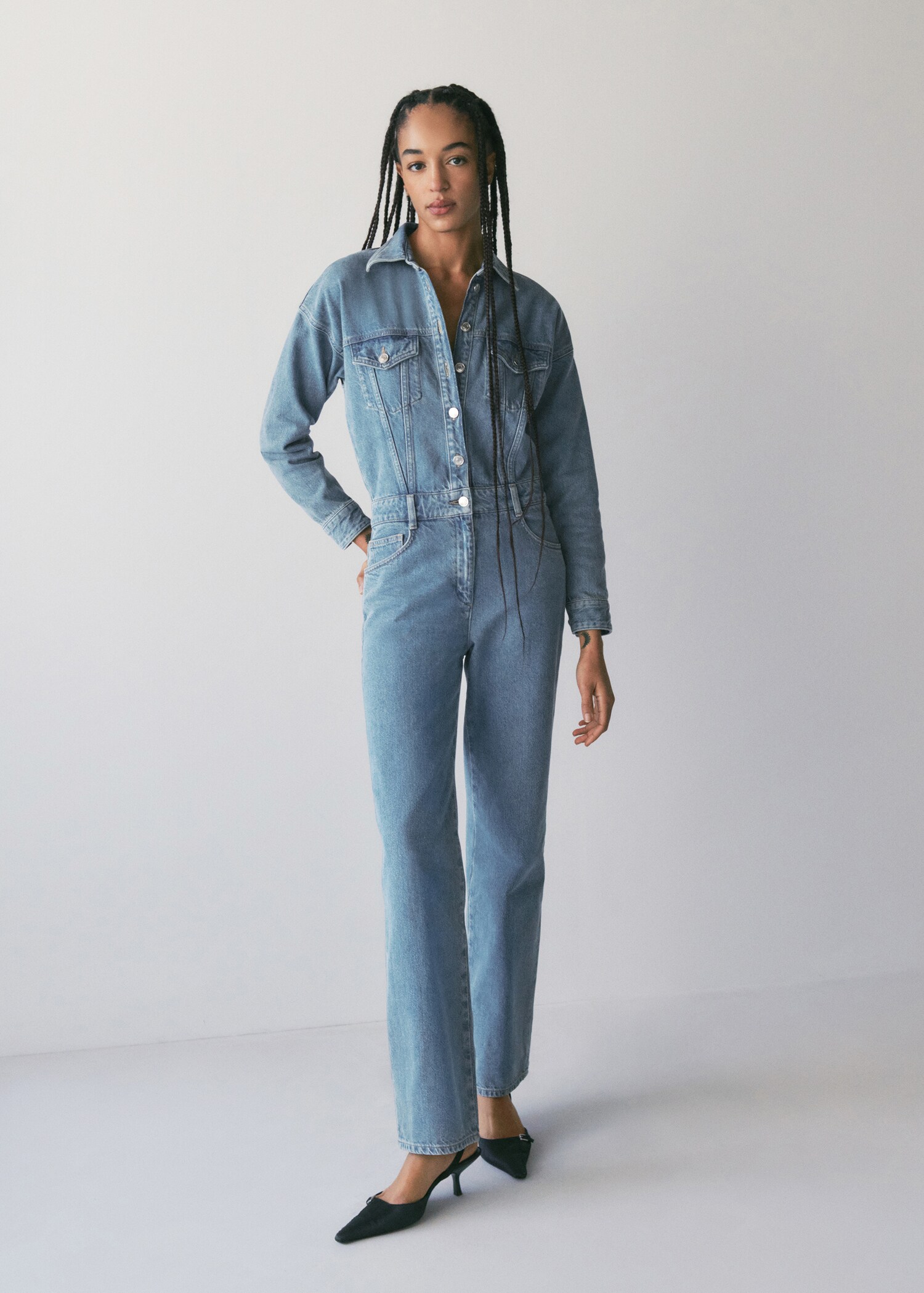 Long denim jumpsuit - Details of the article 6