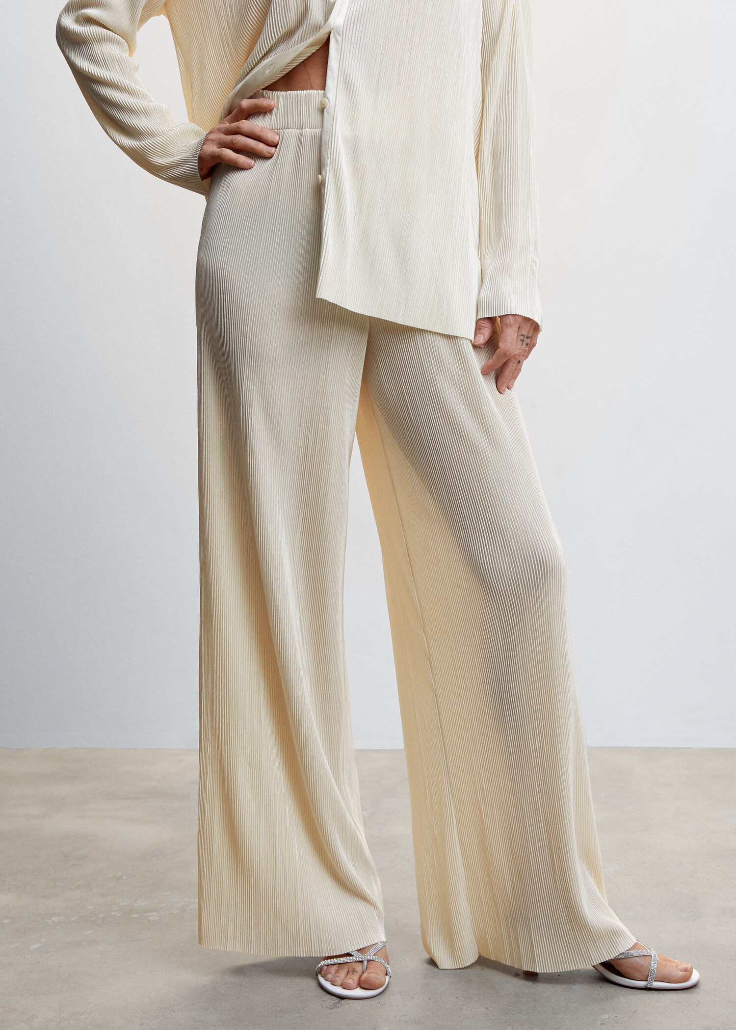 Pleated palazzo pants - Medium plane