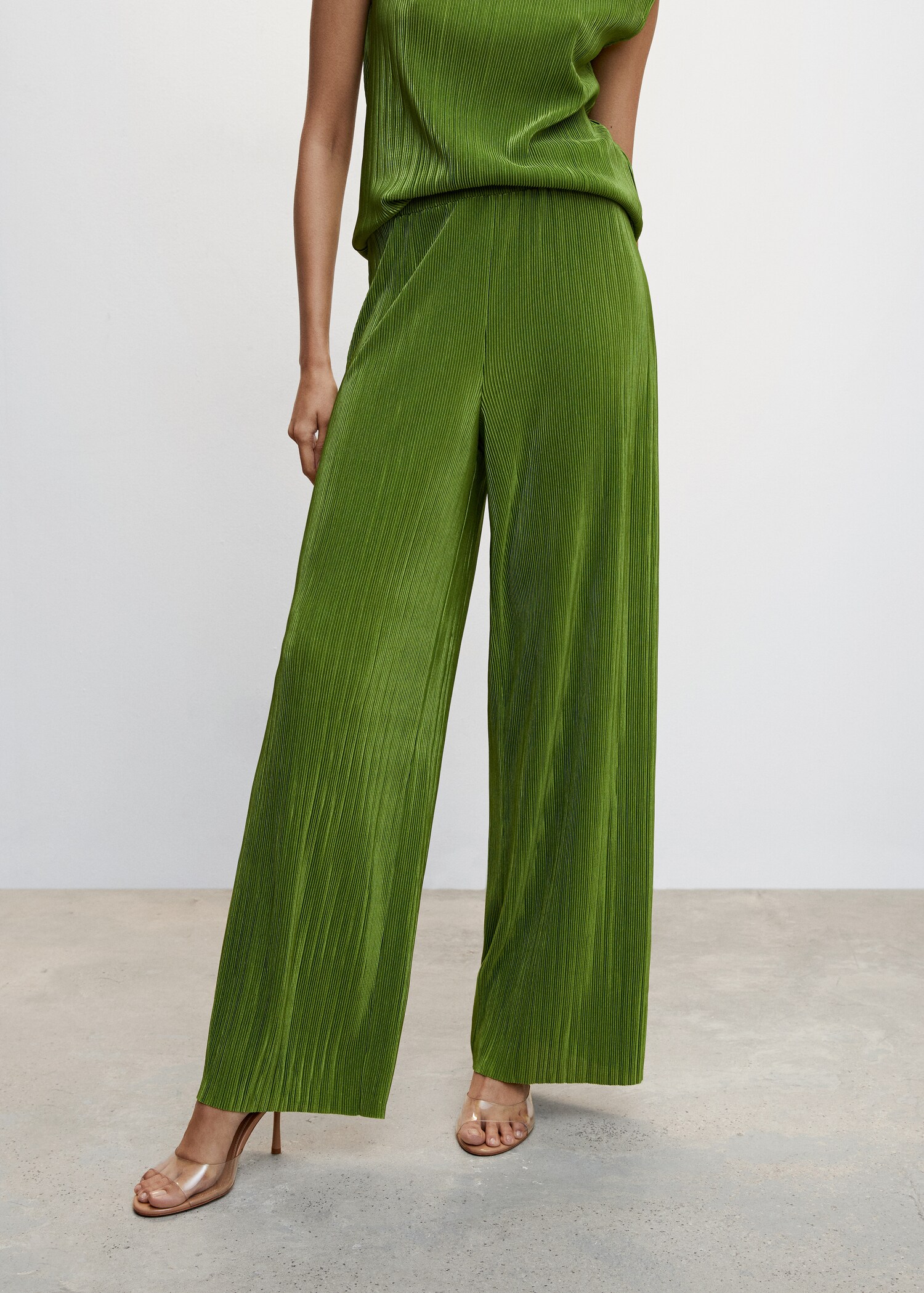 Pleated palazzo trousers - Medium plane