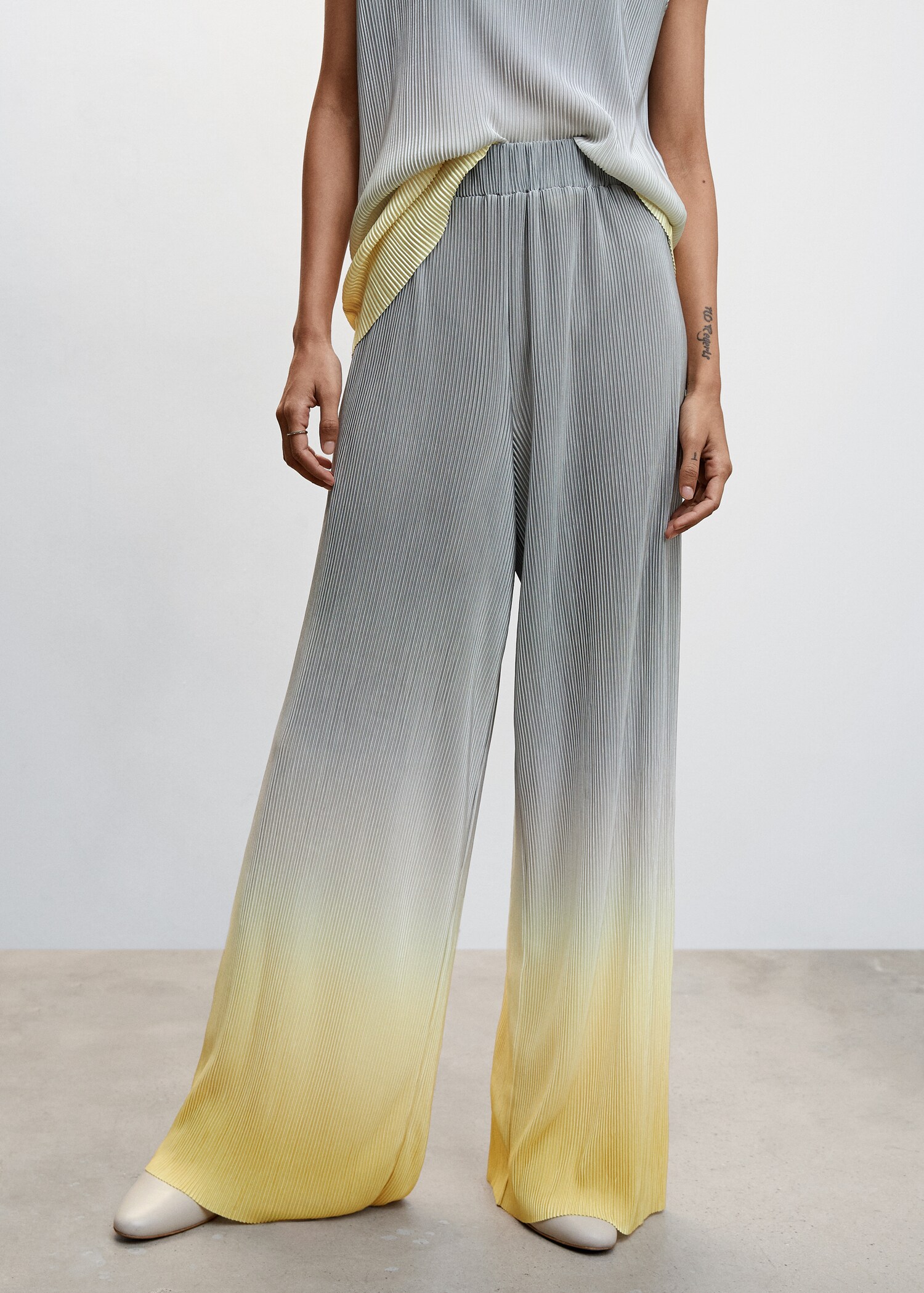 Pleated palazzo trousers - Medium plane
