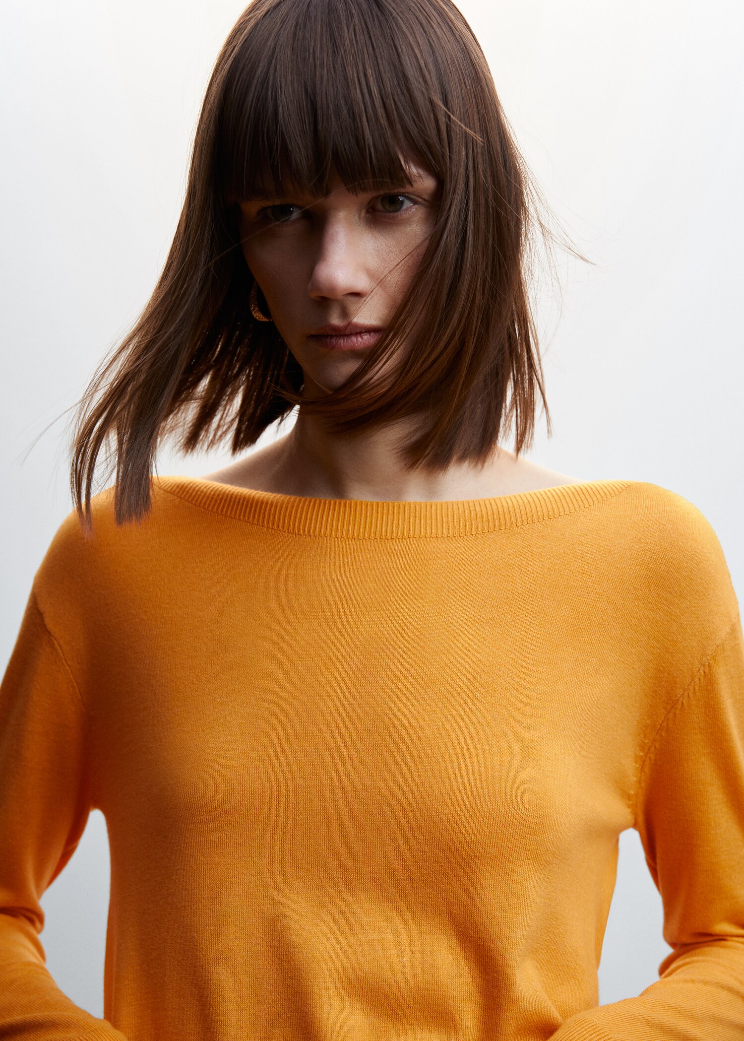 Fine-knit boat-neck sweater - Details of the article 1