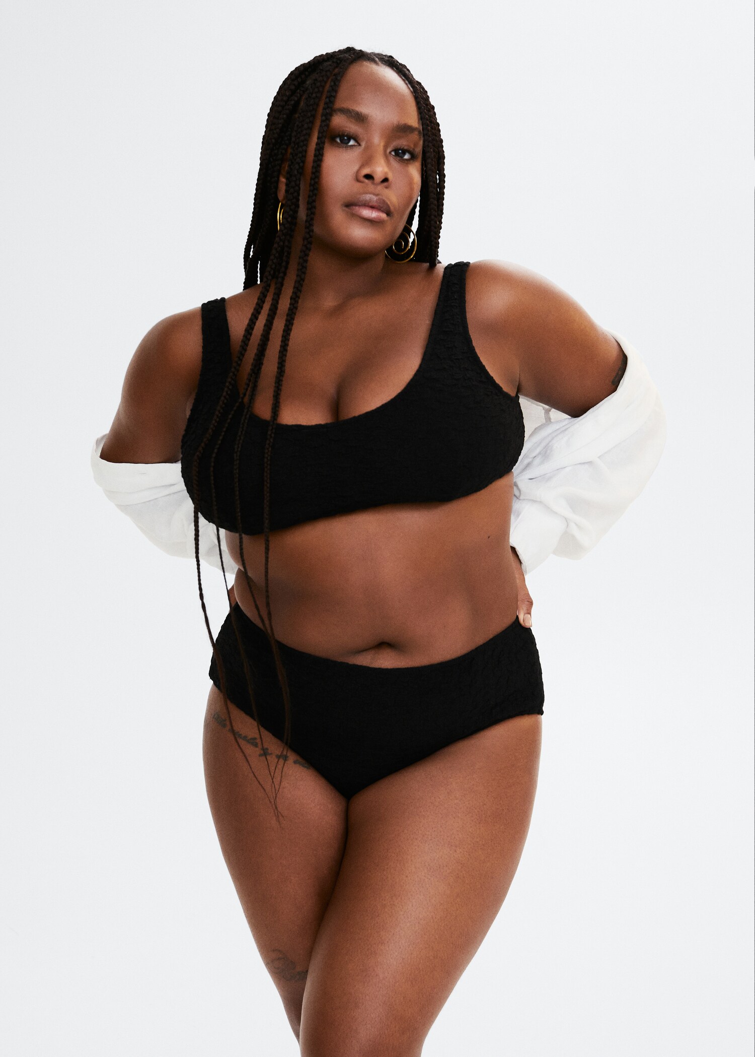 Textured bikini top - Medium plane