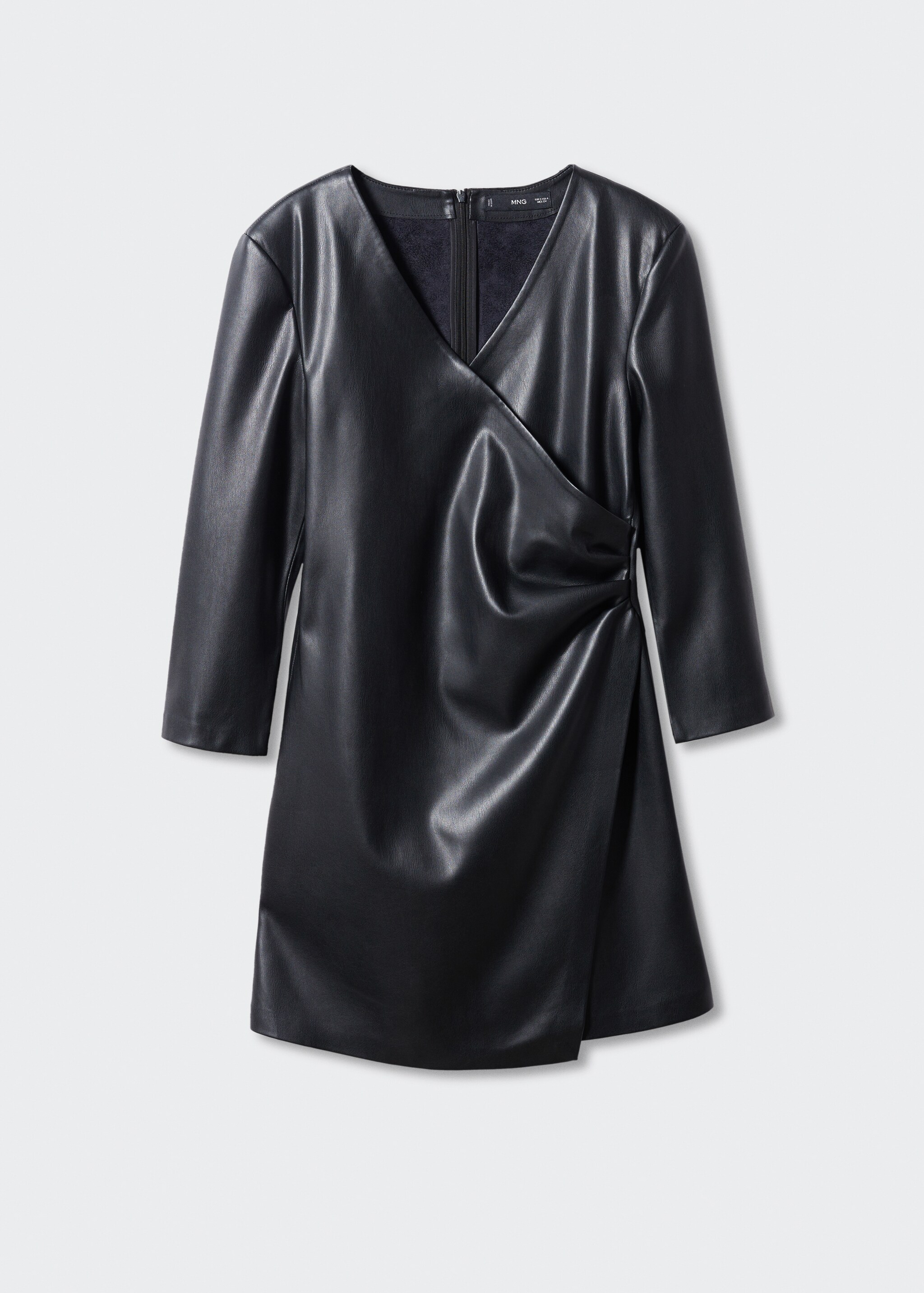 Leather-effect wrap dress - Article without model