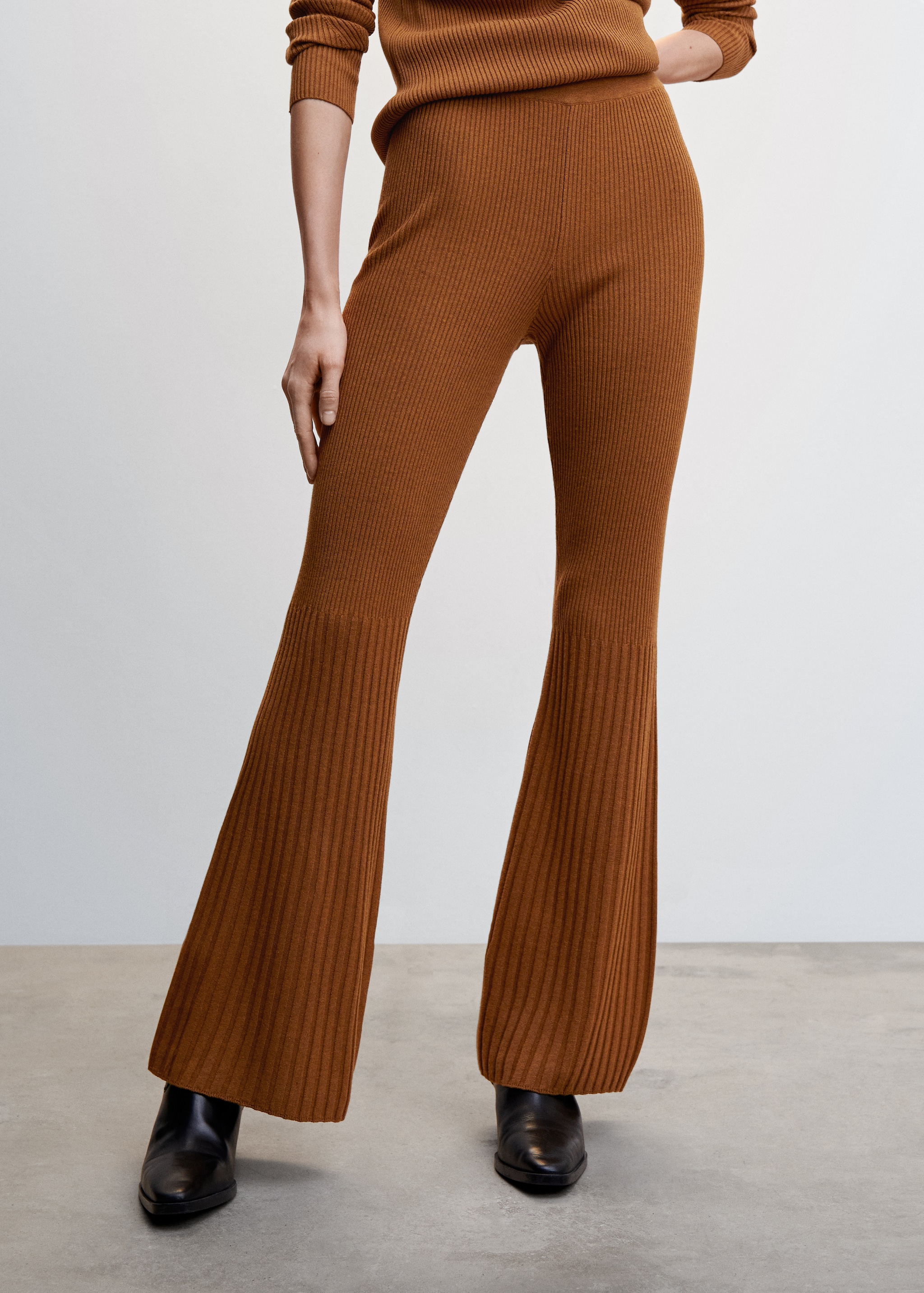 Knitted Trousers Pantalon Canale Mango Pantalón Punto Acampanado
