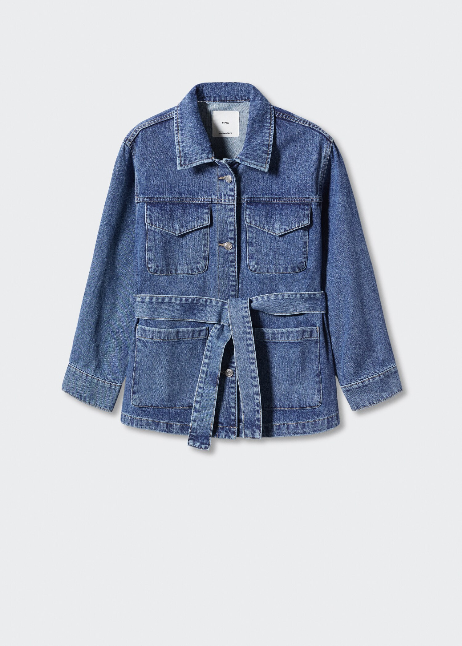 Jeansjacke mit Gürtel - Damen | MANGO OUTLET Deutschland