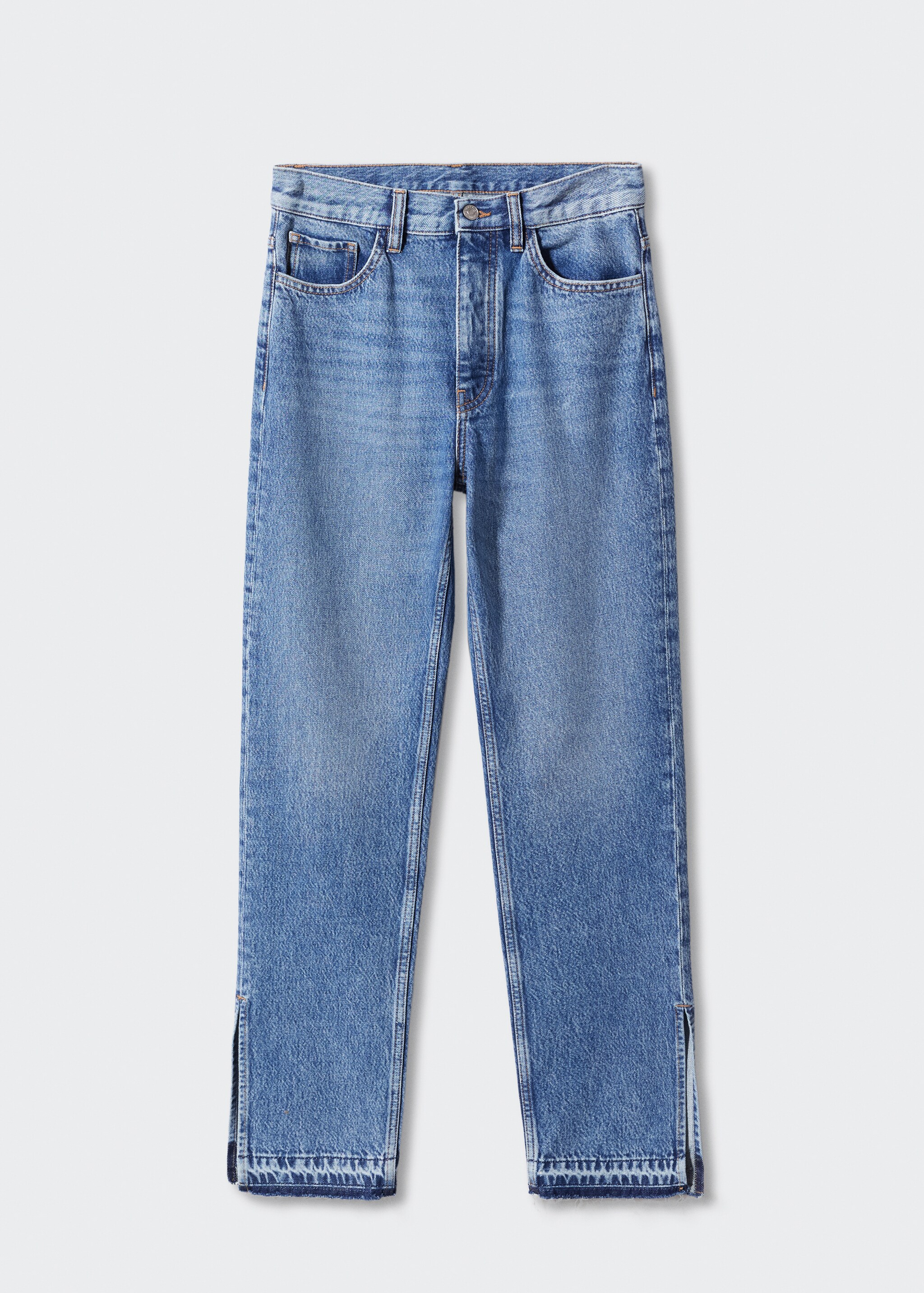 Gerade Jeans mit hohem Bund und Schlitzen - Artikel ohne Model