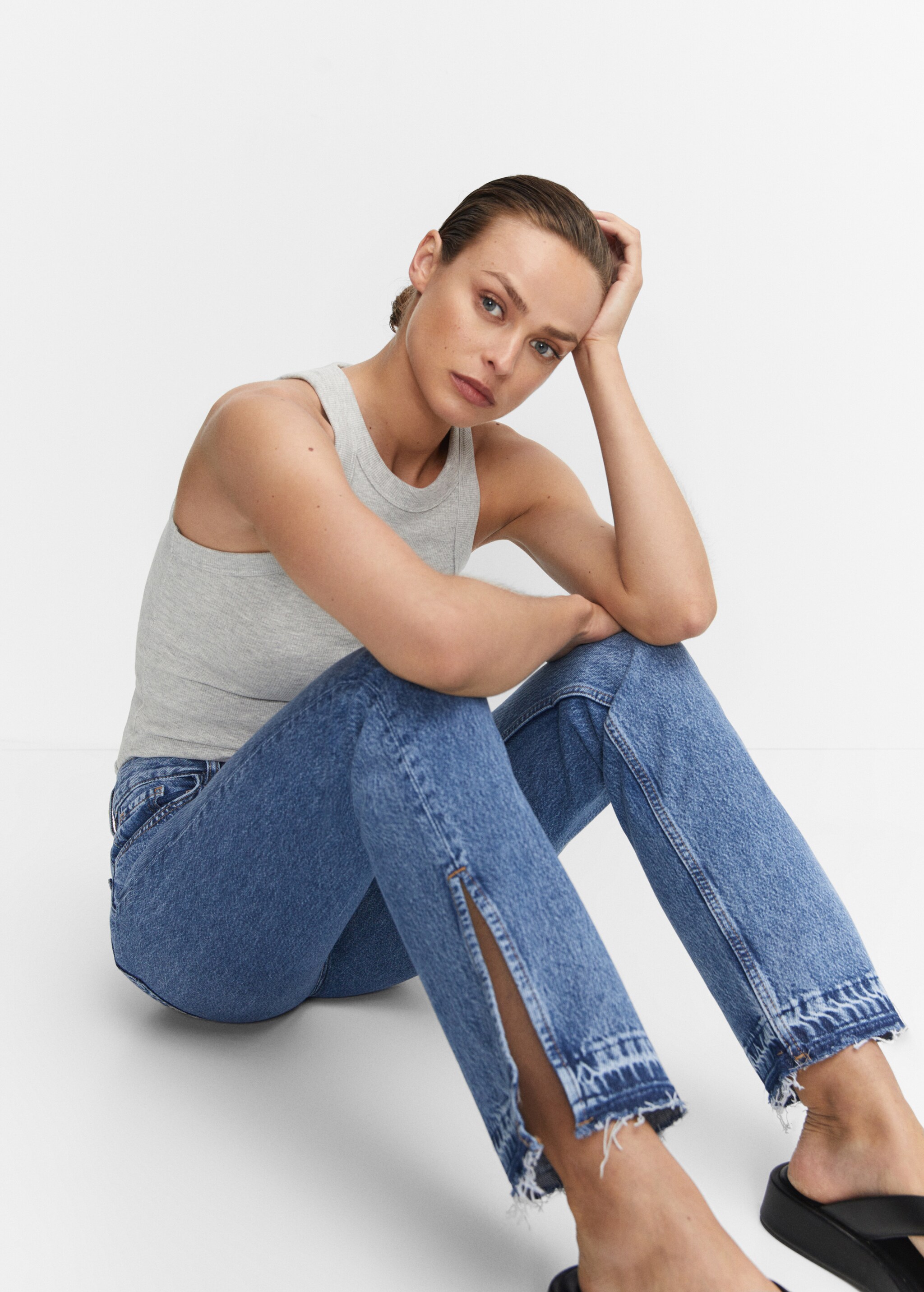 Jeans rectos tiro alto aberturas - Detalle del artículo 2