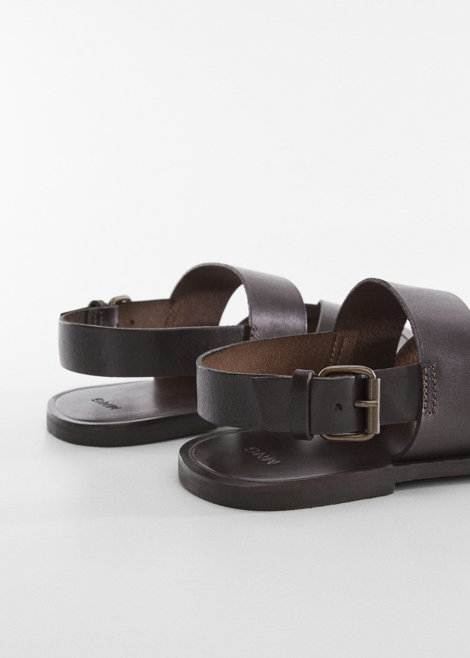 Sandalias Planas Sandalias Piel Tiras Hombre Sandals Mango