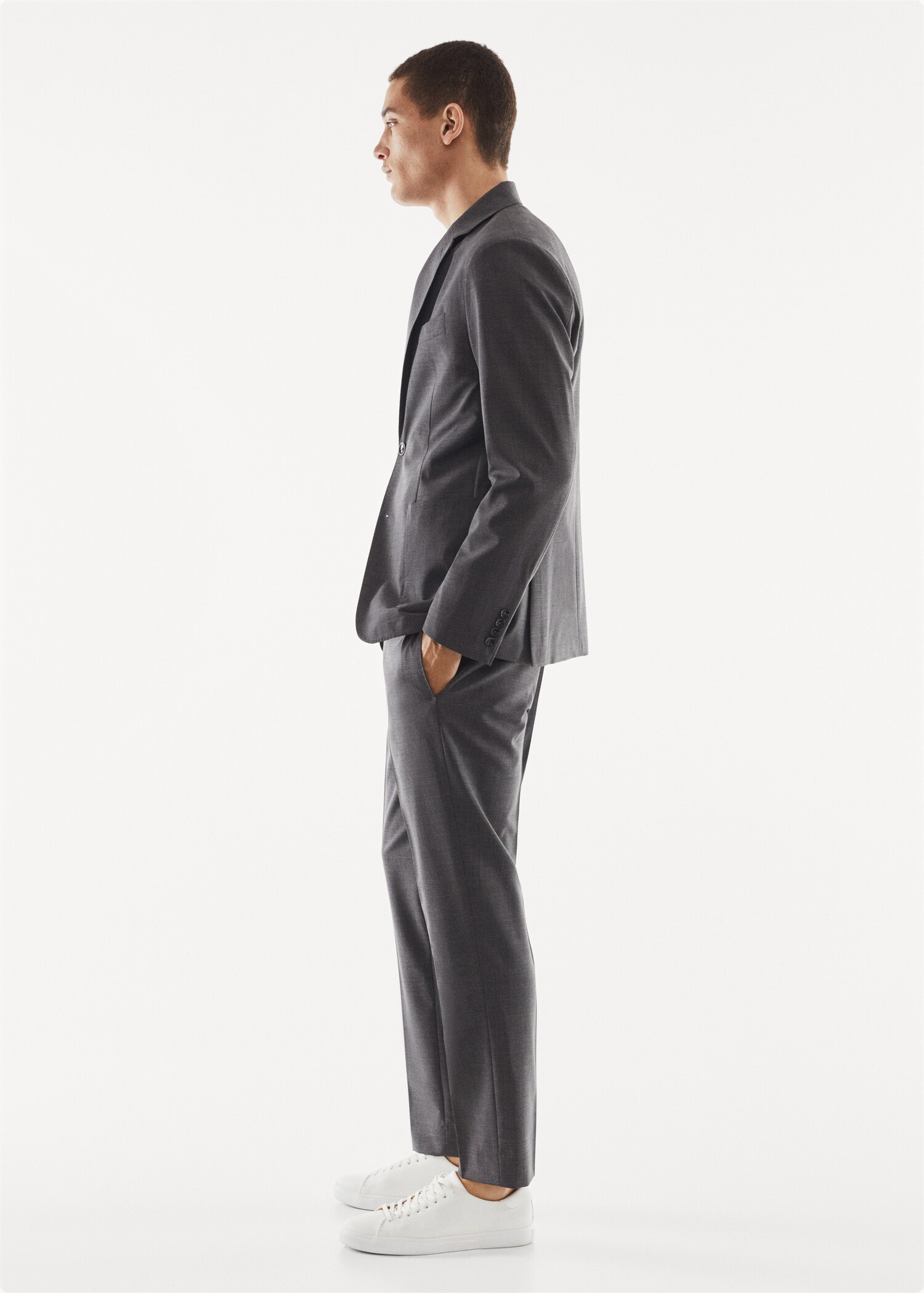 Breathable slim-fit suit blazer - Details of the article 4