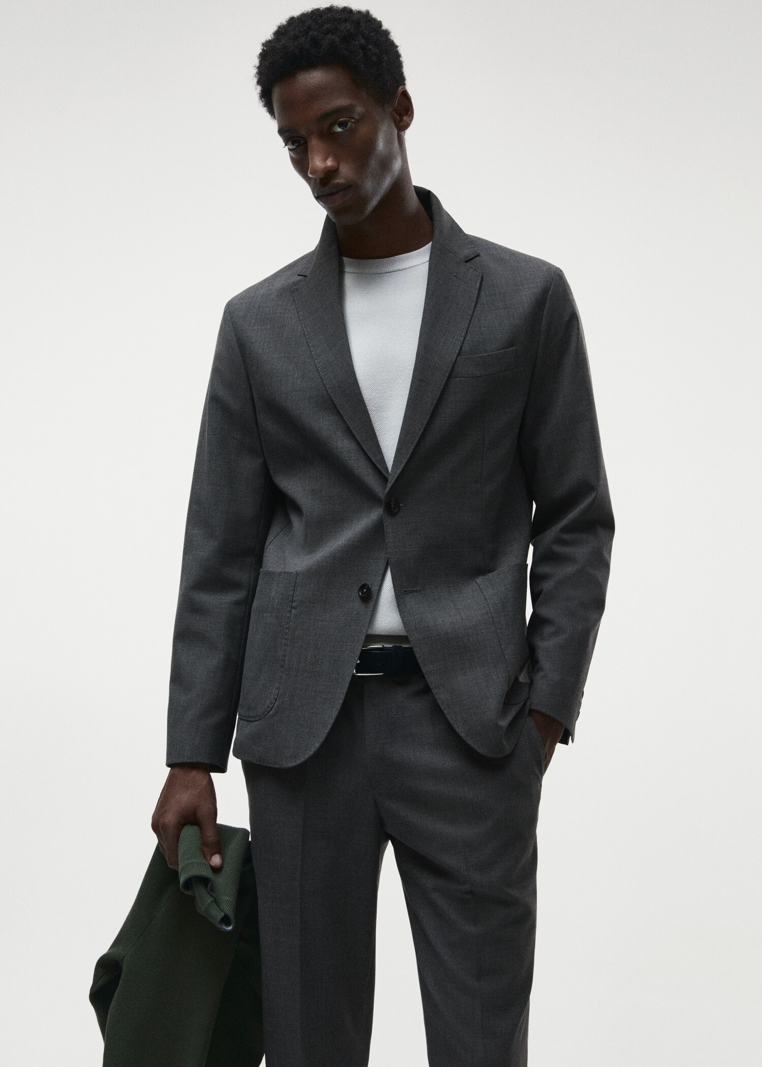 Breathable slim-fit suit blazer - Details of the article 5