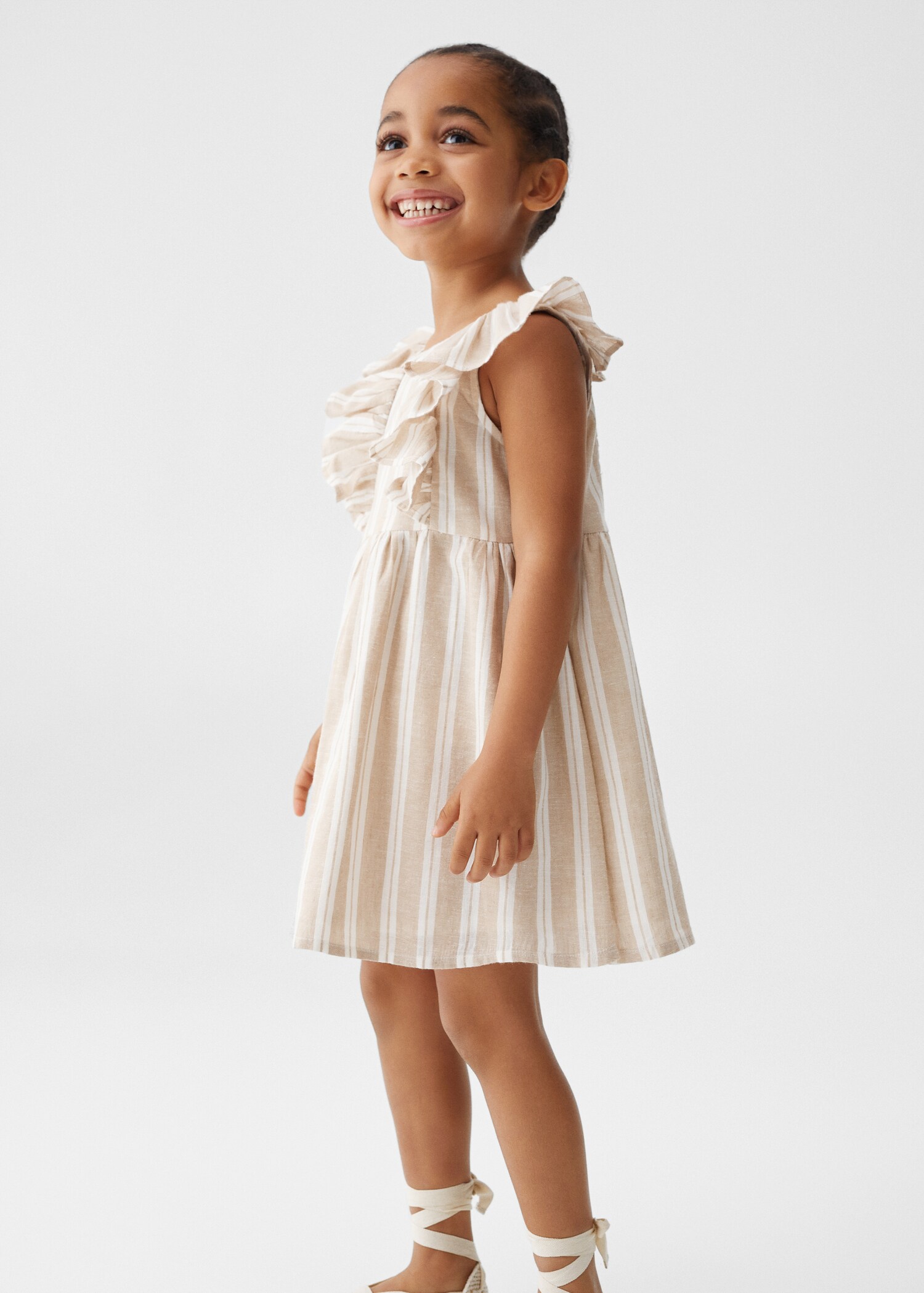 Striped ruffle dress - Medium plane
