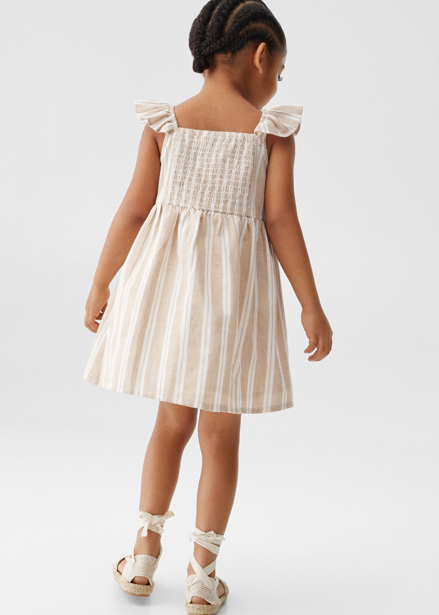 Striped ruffle dress - Reverse of the article