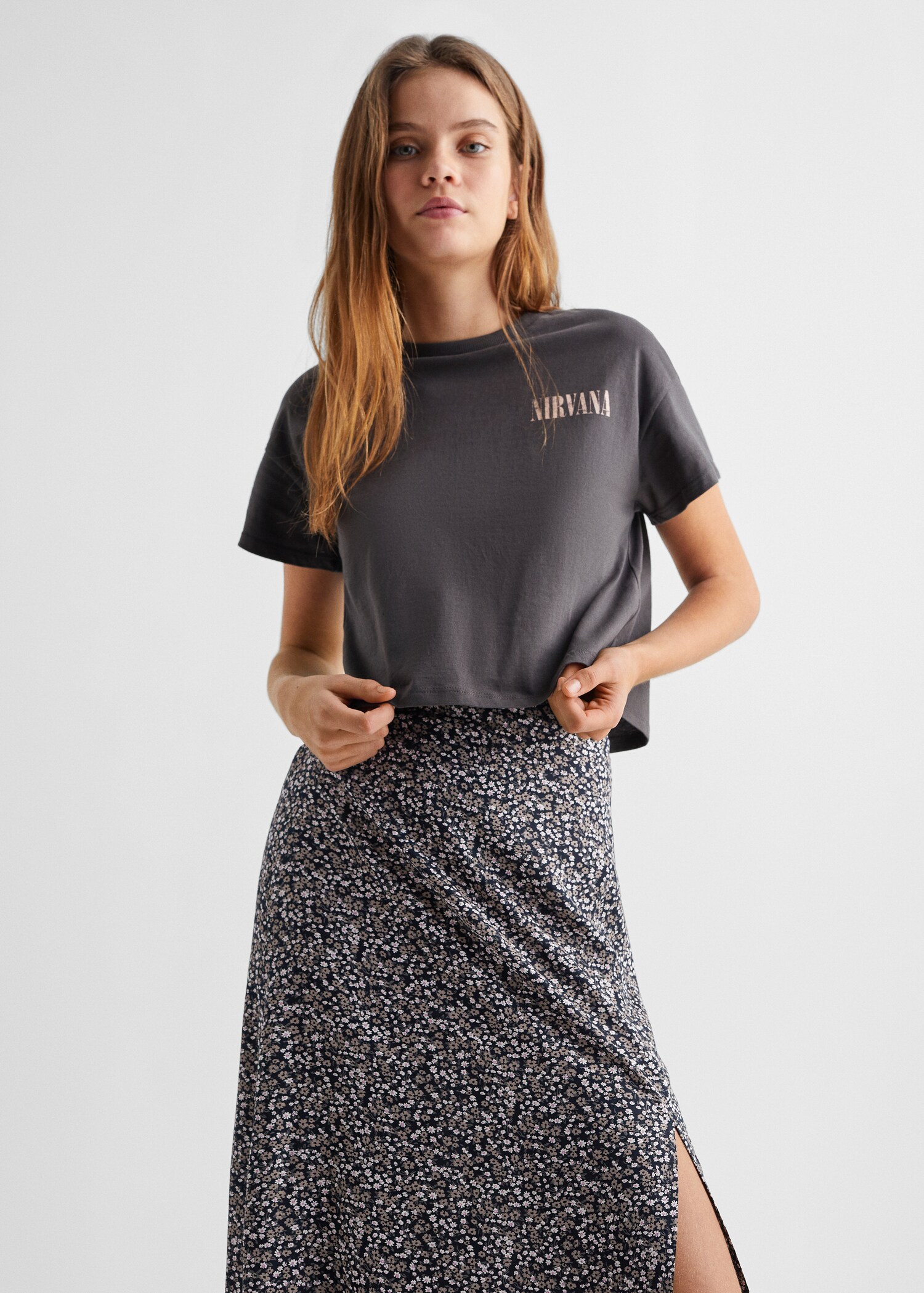 Nirvana cropped t-shirt - Medium plane
