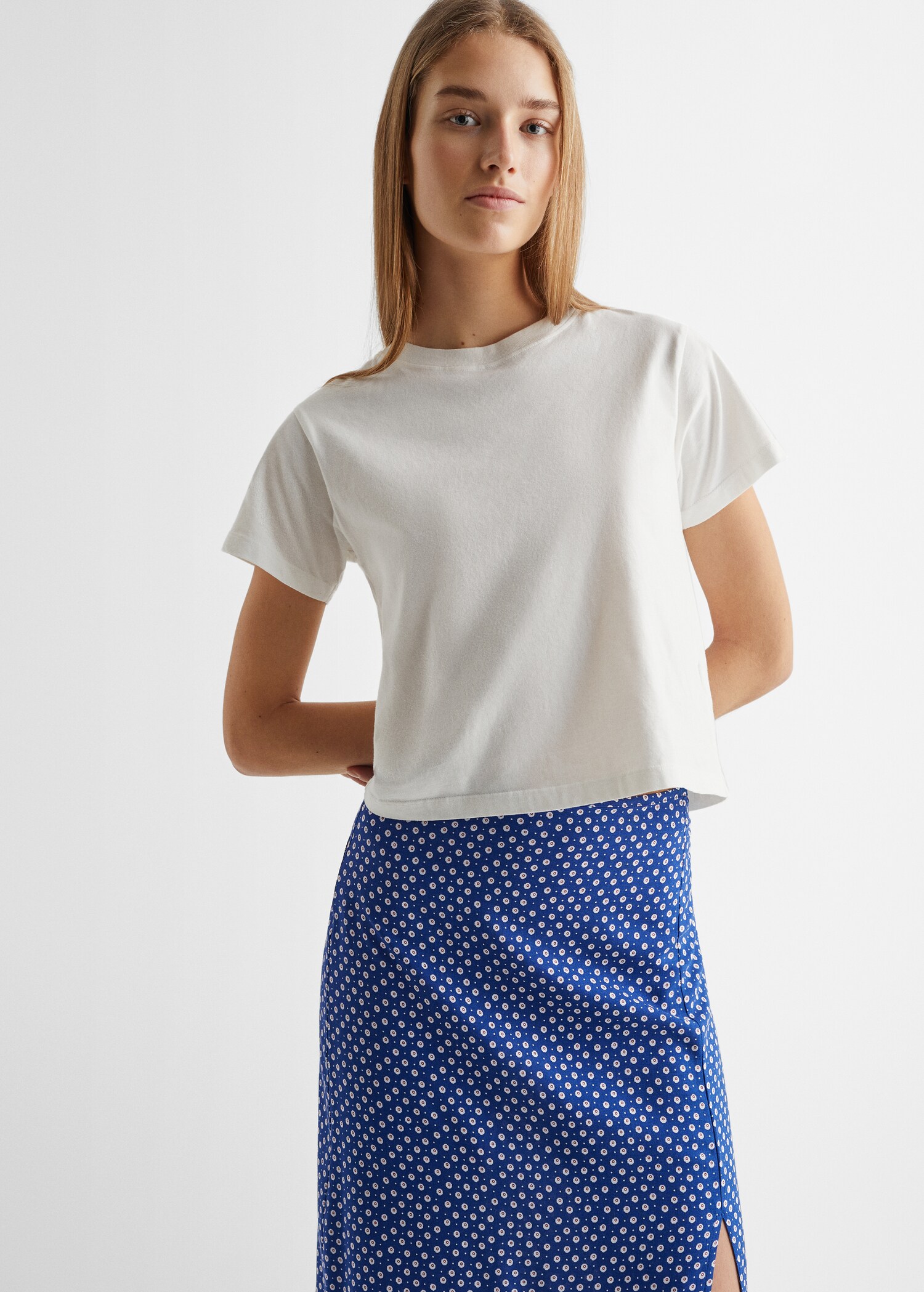 Flowers midi skirt - Medium plane