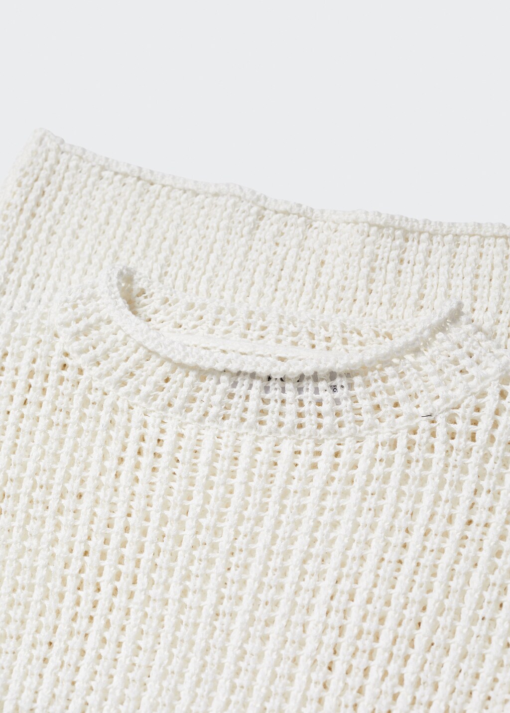Openwork sweater with perkins collar - Women | MANGO OUTLET USA Openwork sweater with perkins collar - Women | MANGO OUTLET USA
