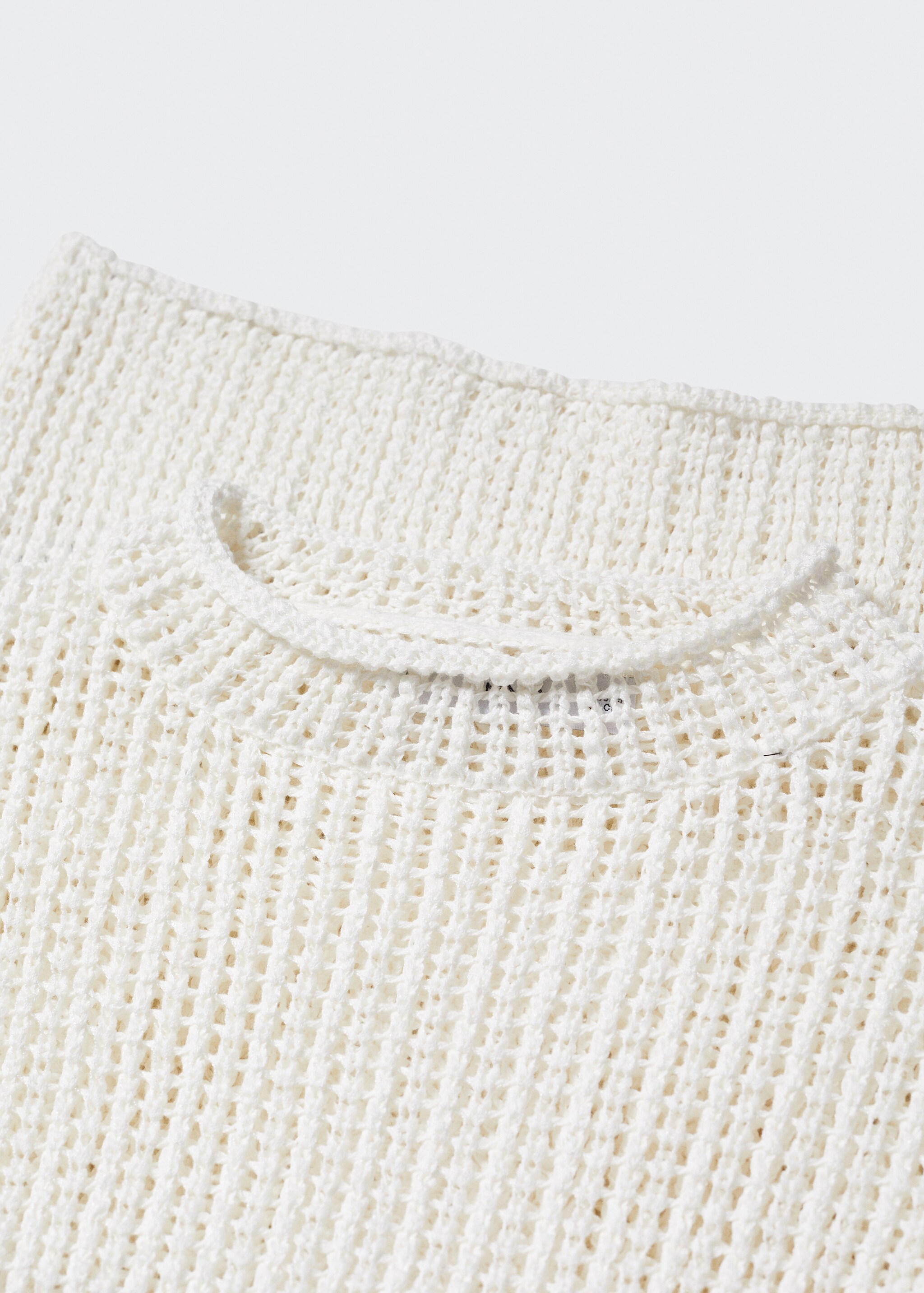 Openwork sweater with perkins collar - Details of the article 8