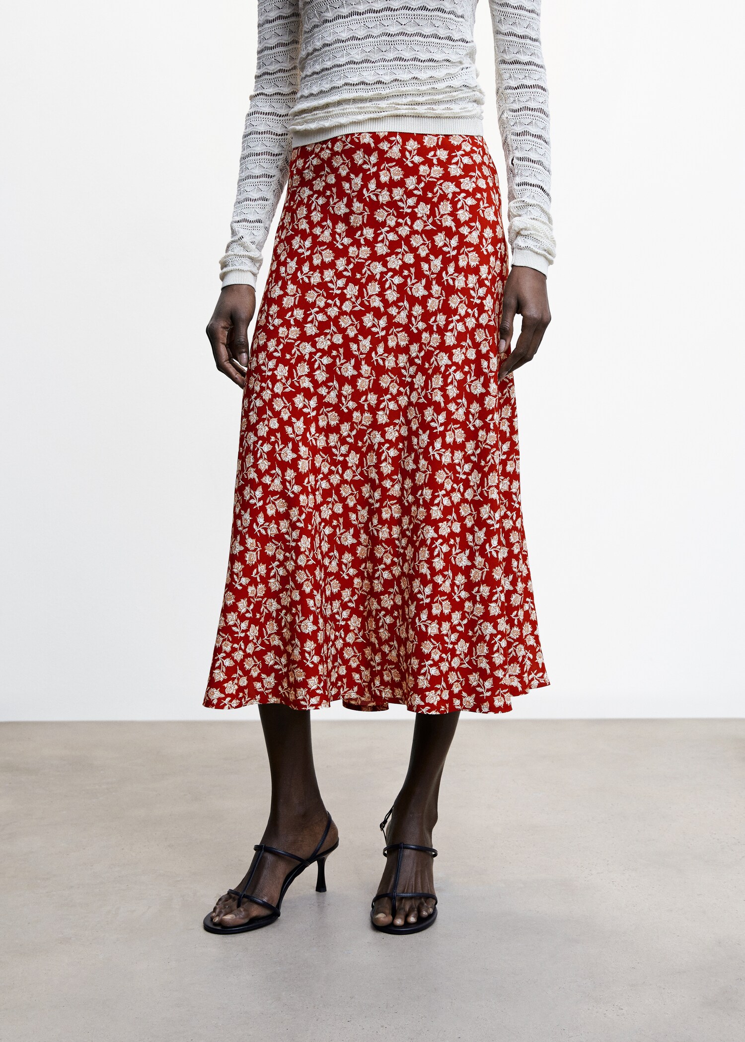 Flowers midi skirt - Medium plane