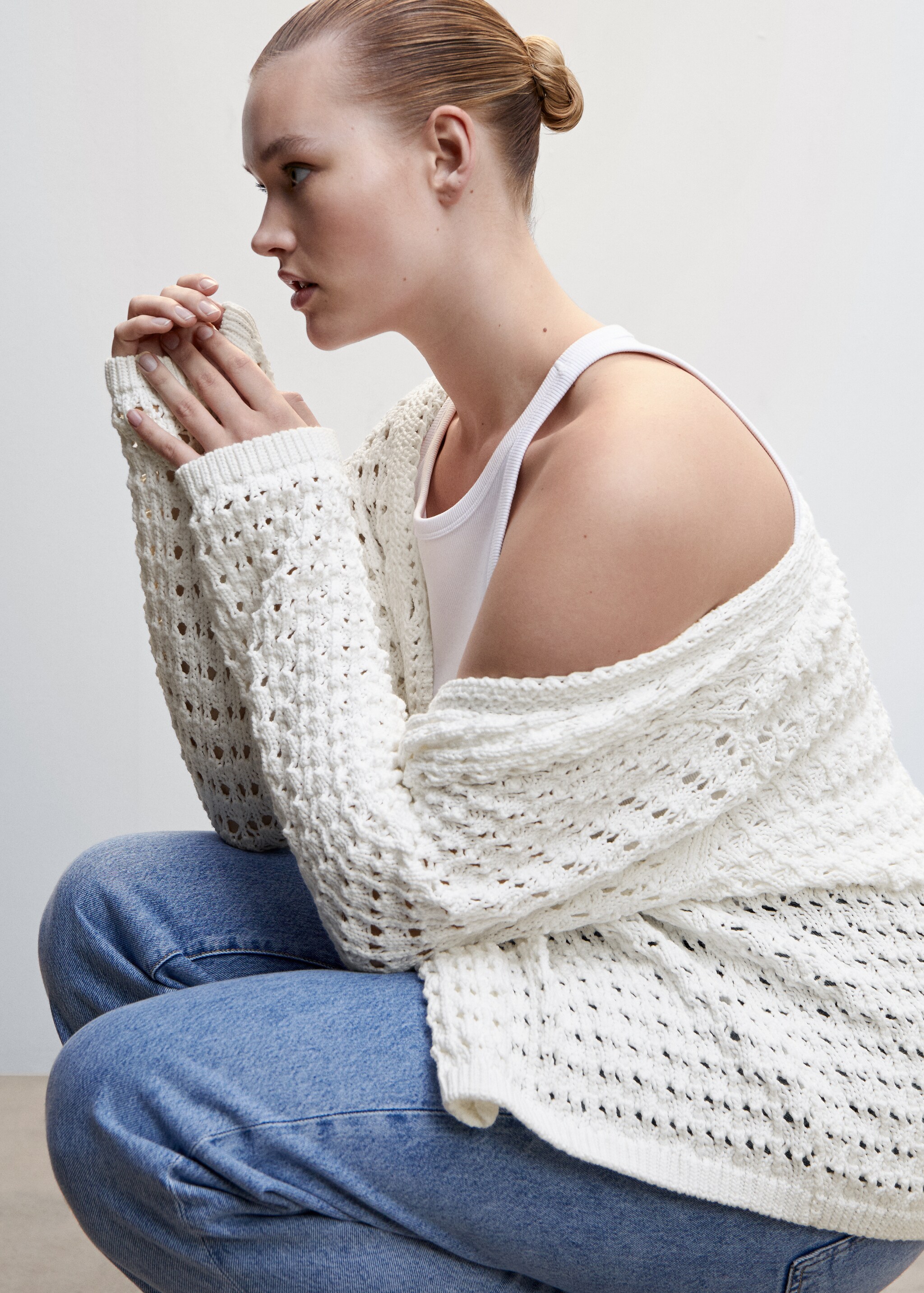 Openwork knit cardigan - Details of the article 4