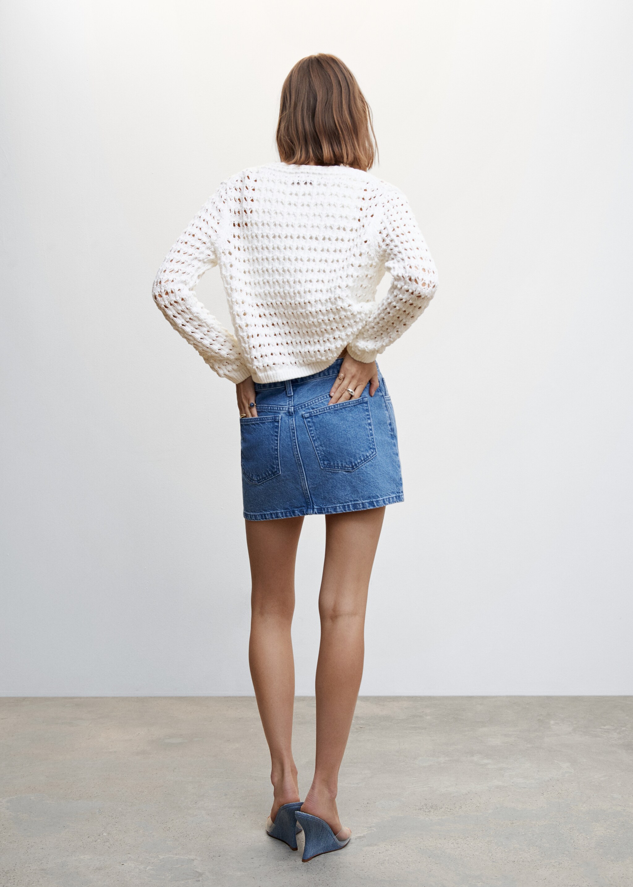 Cardigan maglia traforato - Retro dell'articolo