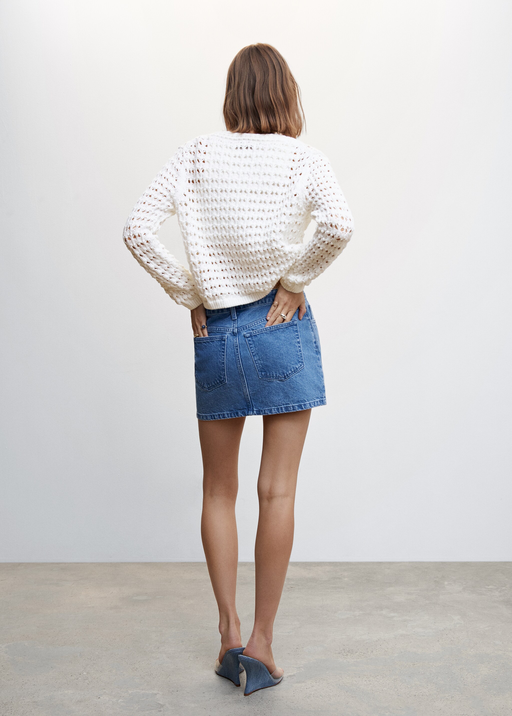 Openwork knit cardigan - Reverse of the article