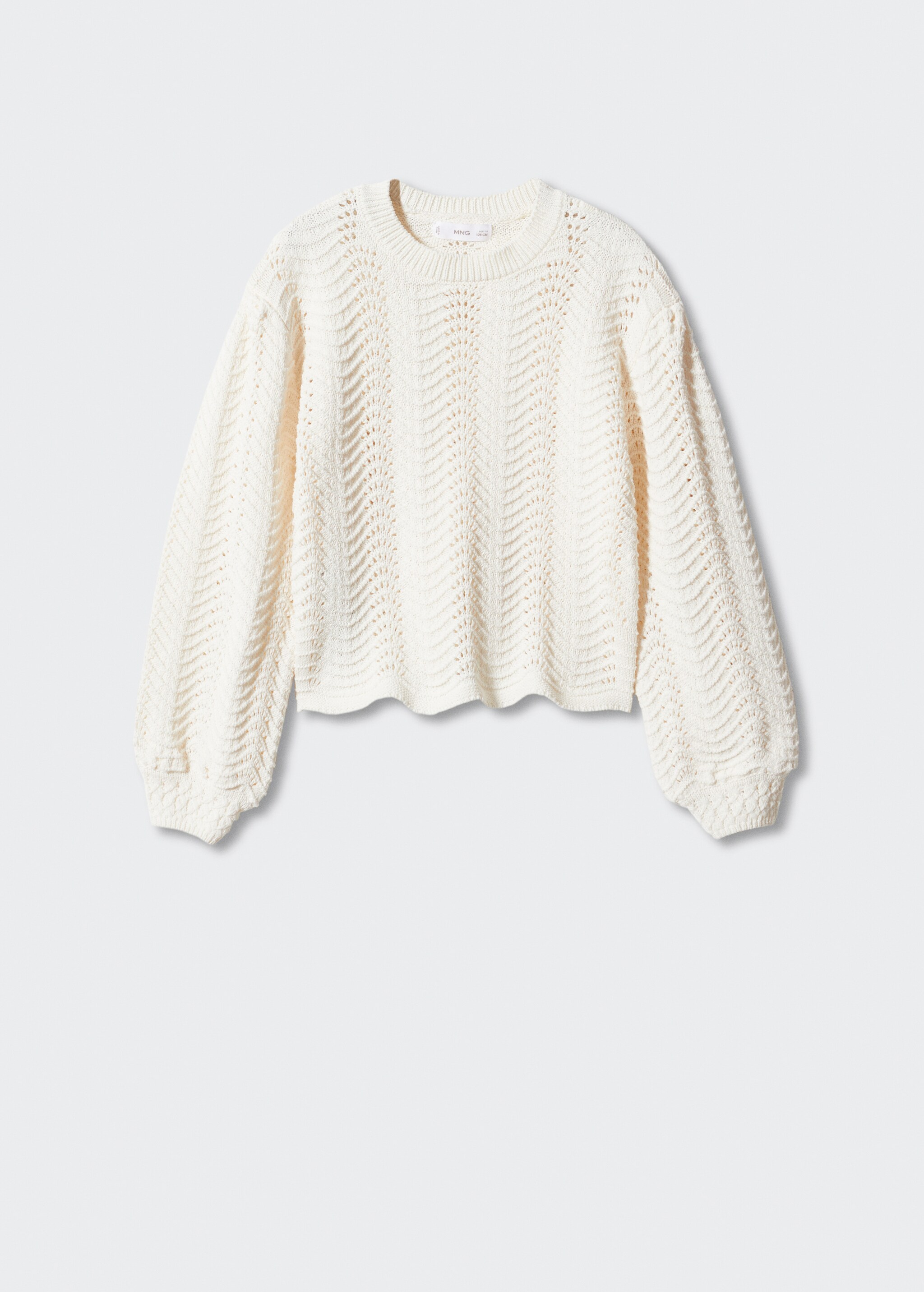 Puff-sleeve knitted sweater - Article without model