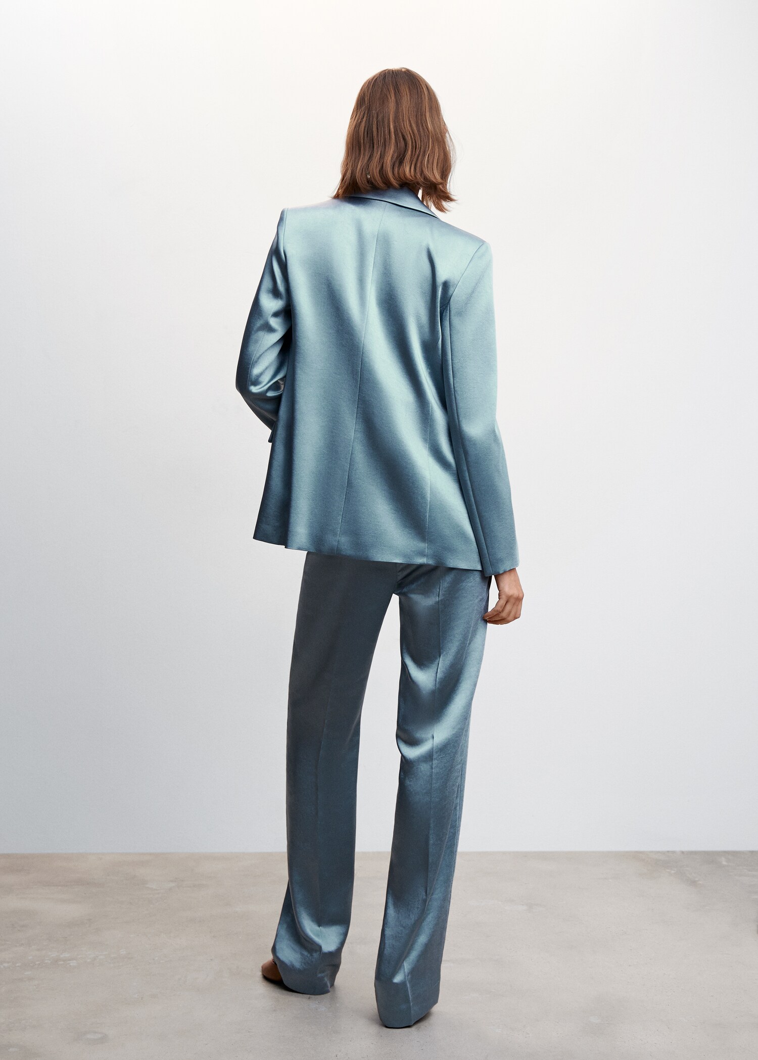 Satin pants with elastic waist - Reverse of the article